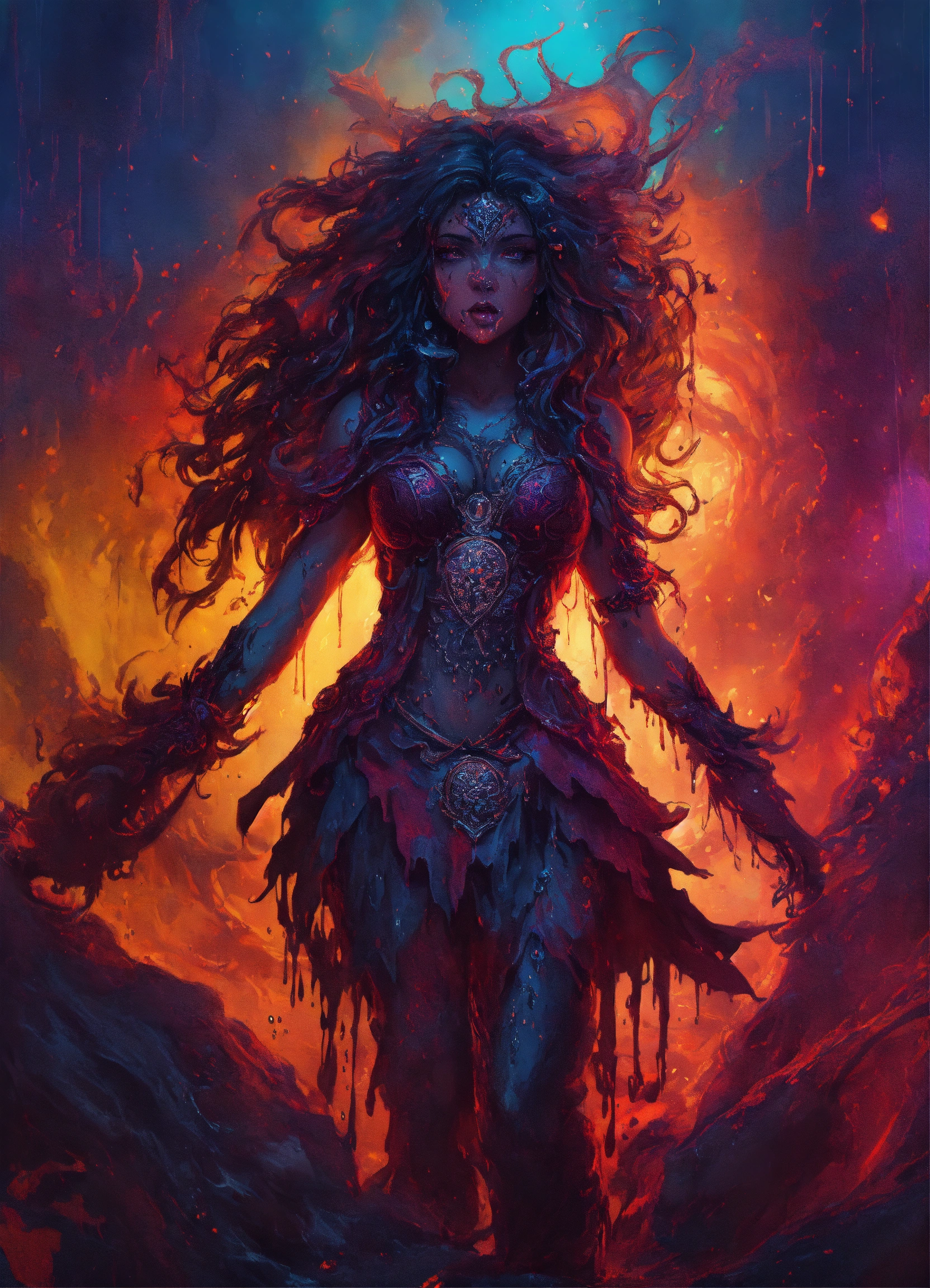 Lexica - Splash art, a quirky liquid portrait of a hauntingly beautiful ...