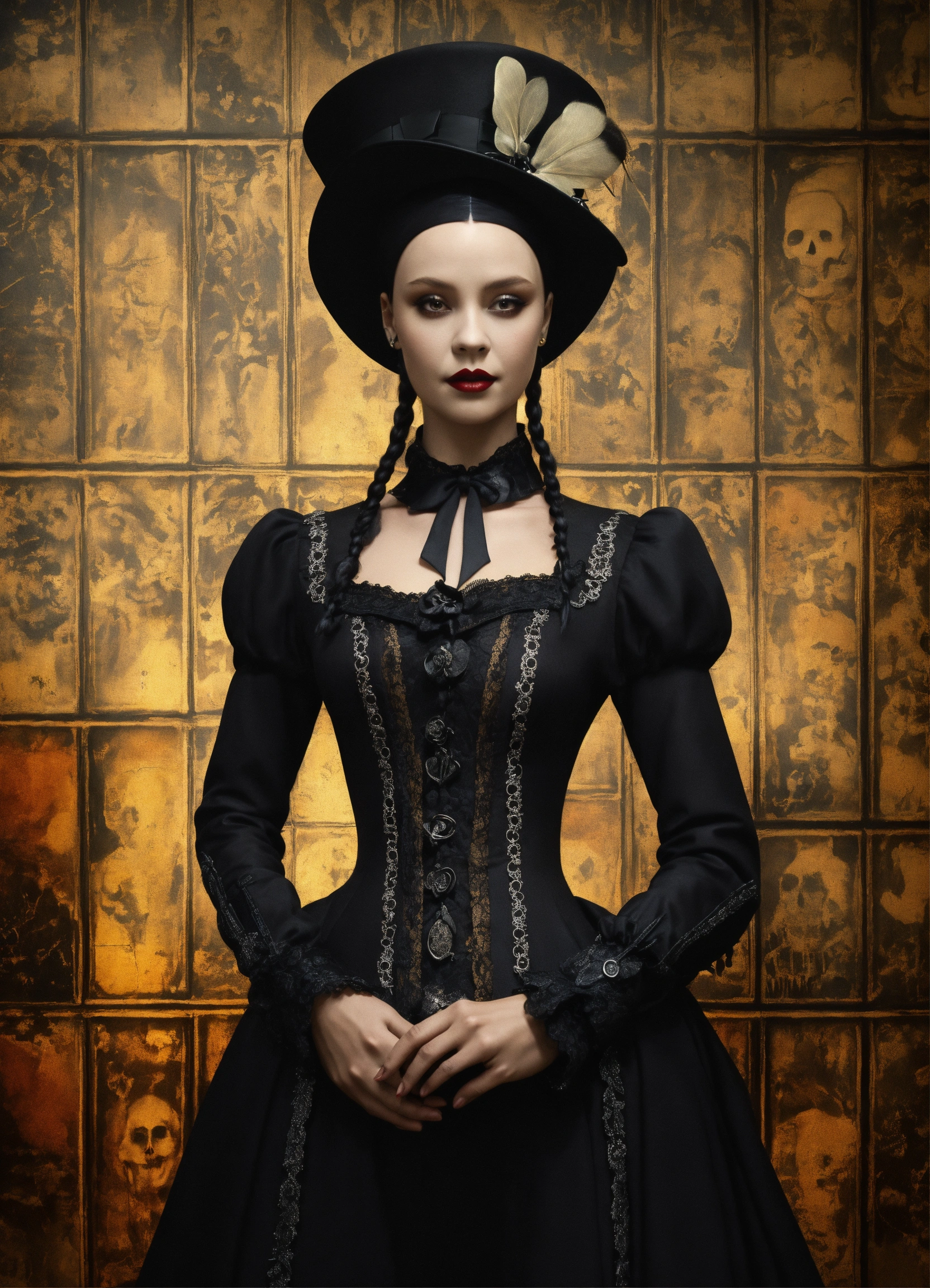 Lexica - Elaborate Gothic Wednesday Addams queen of spades, 40 years ...