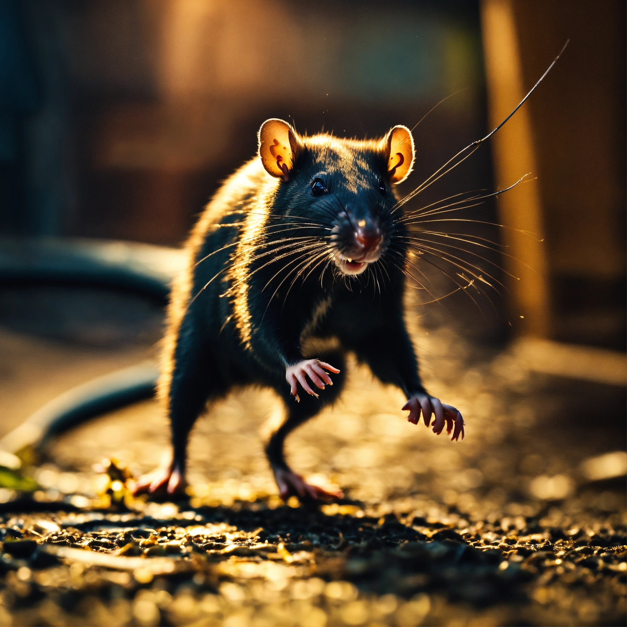 Lexica - Person kicking rat
