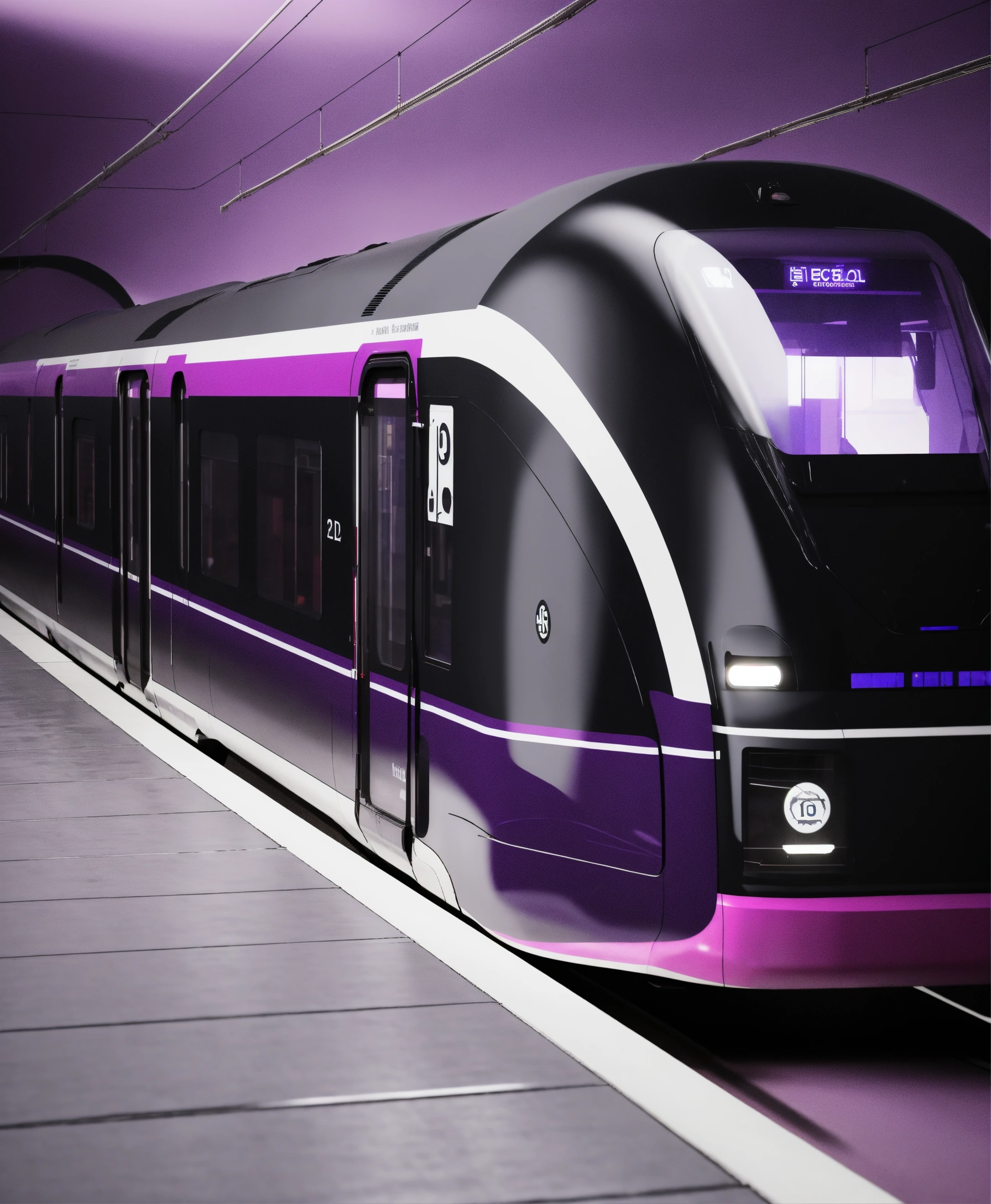 Lexica - 3D render viewed from the side, showcasing a minimalist train ...