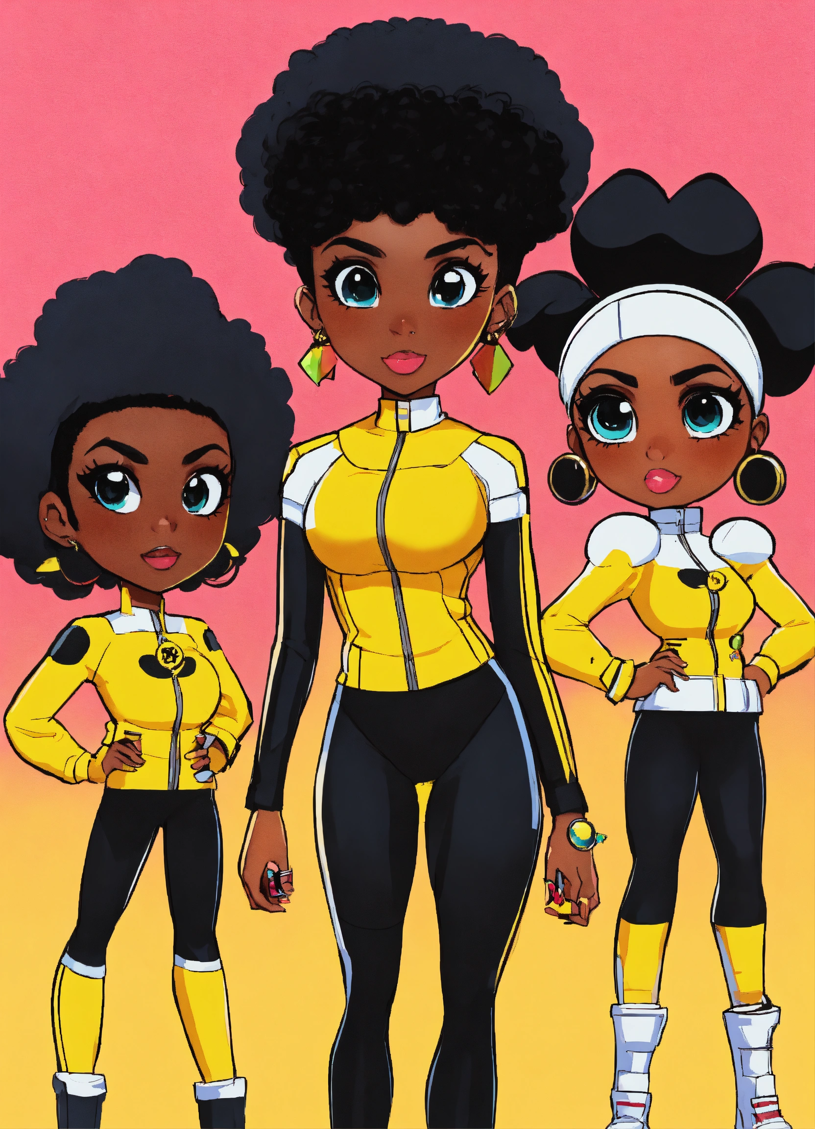 Lexica - Create a playful power puff girl inspired 4 black female ...