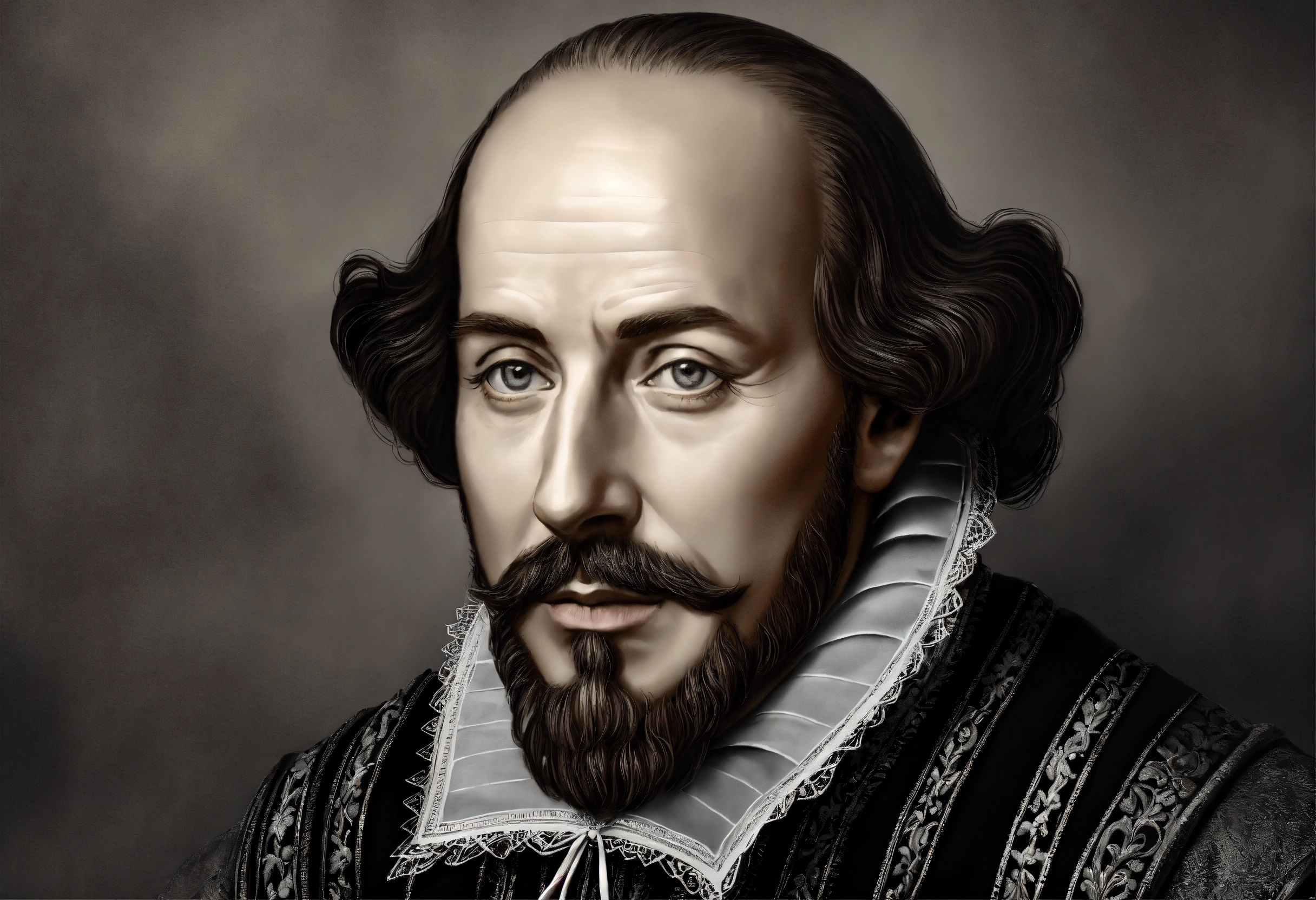Lexica Greyscale Portrait Of William Shakespeare In Photo Realistic Style