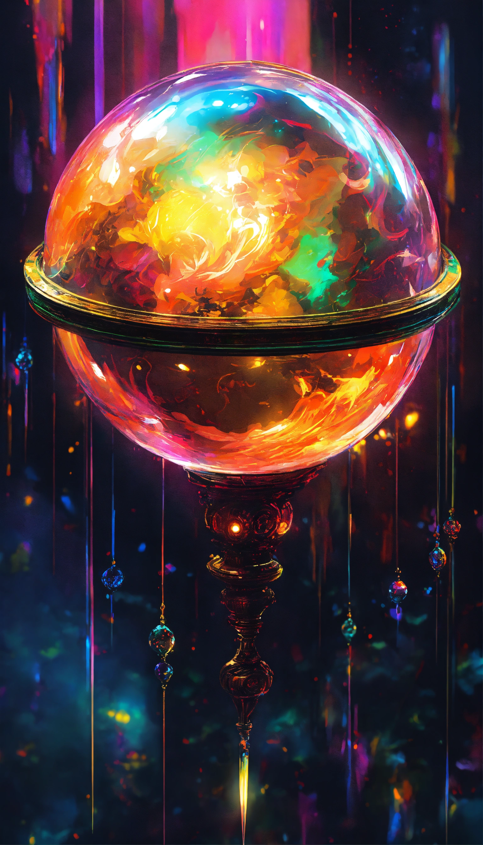 Lexica - A floating multicolored shining light orb, representing the ...