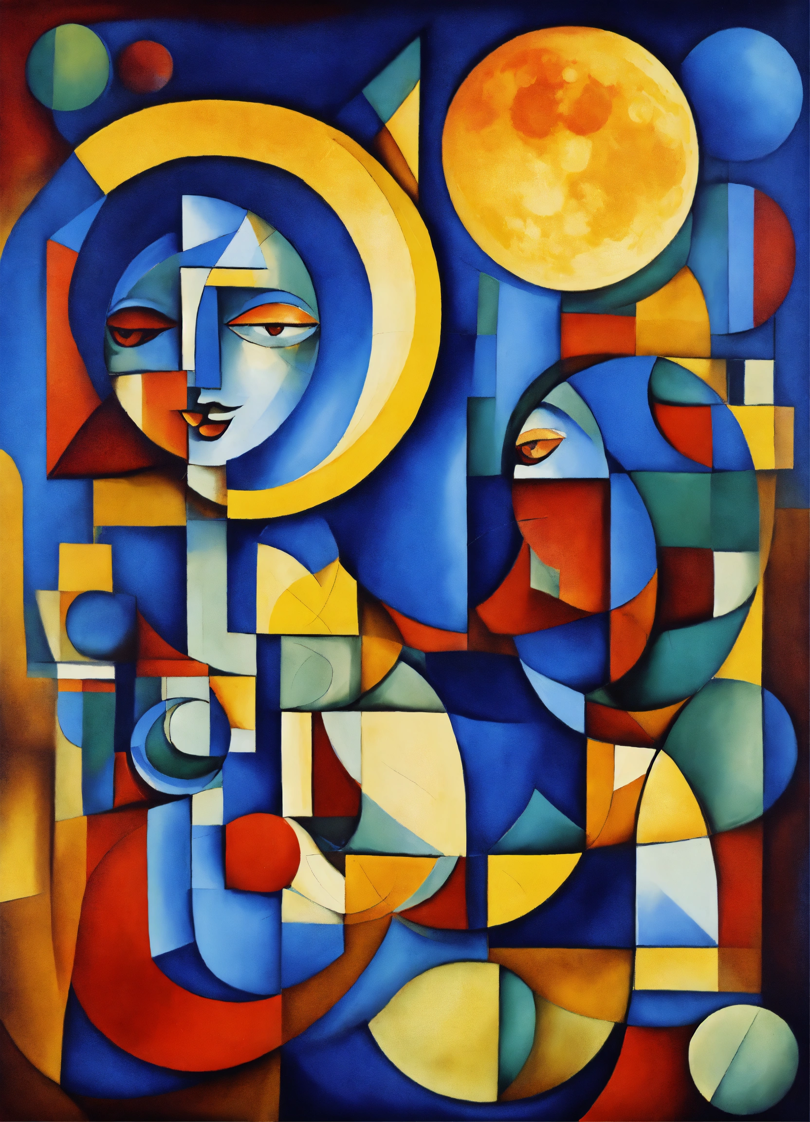 Lexica - Abstract composition of Moon God cubist art in high resolution