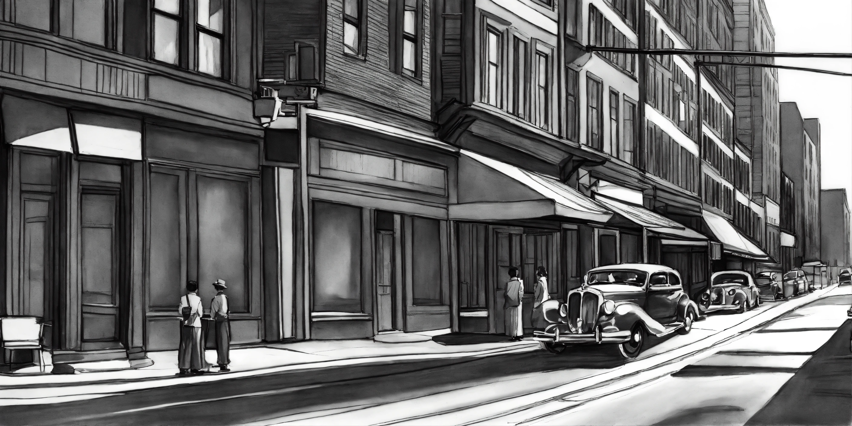 Lexica Graphite street scene drawing inspired by Alice Neel's black art during the Harlem