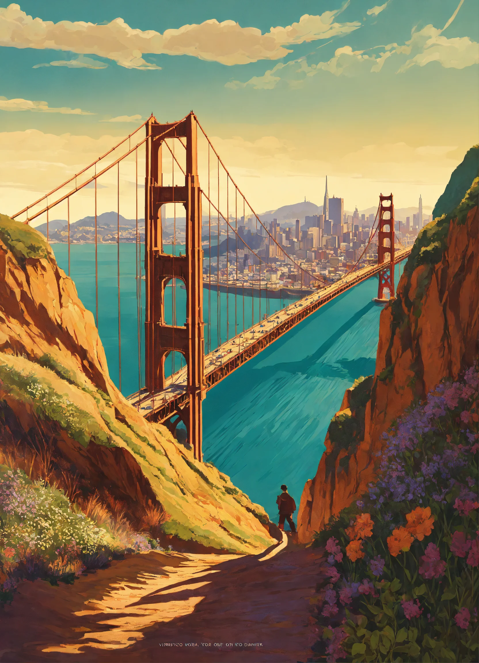 Lexica - Create a captivating background, San Francisco. vintage poster ...