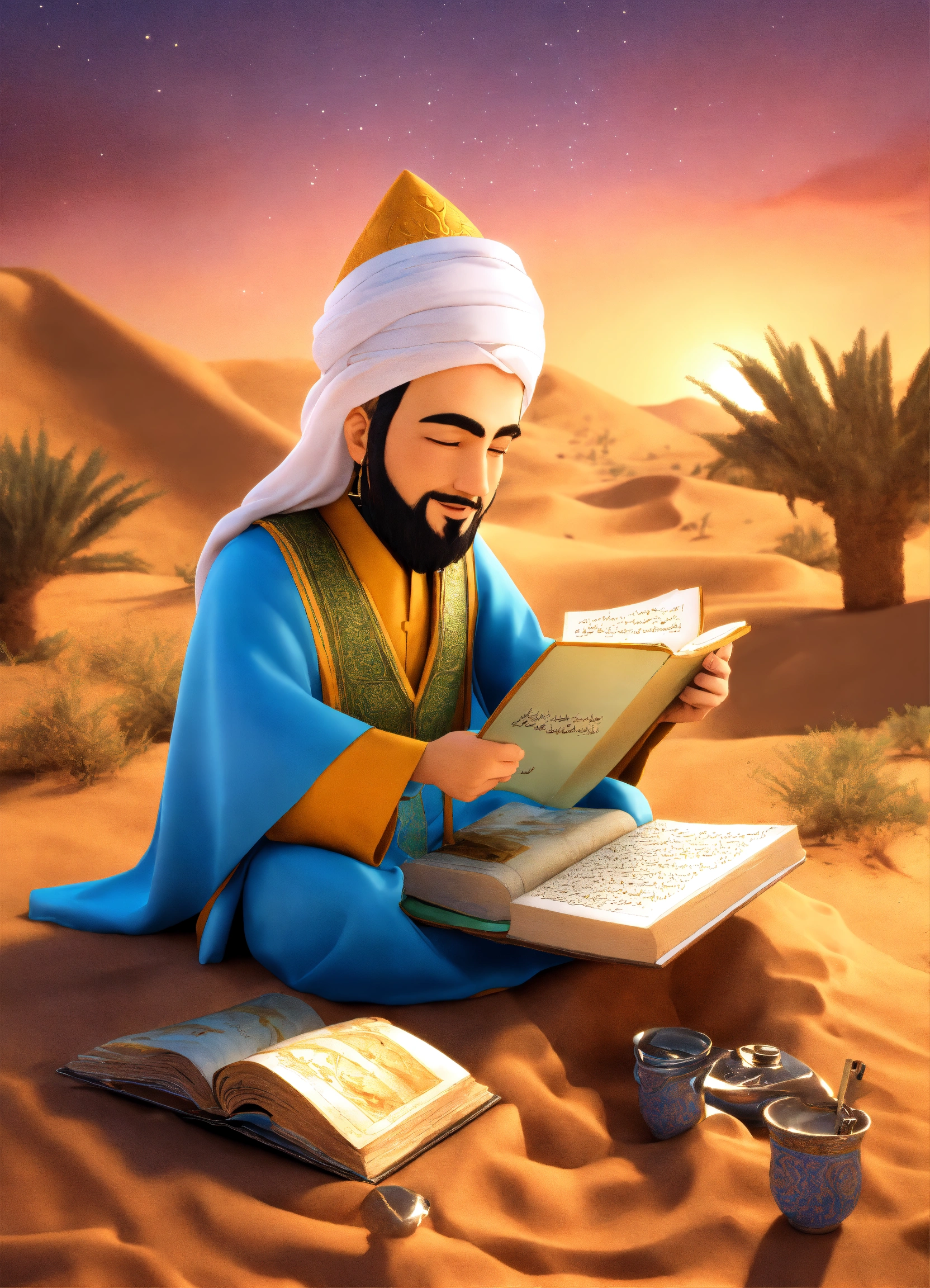 Lexica 3D mascot of the childhood Islamic hero, Zaid bin Thabit, a