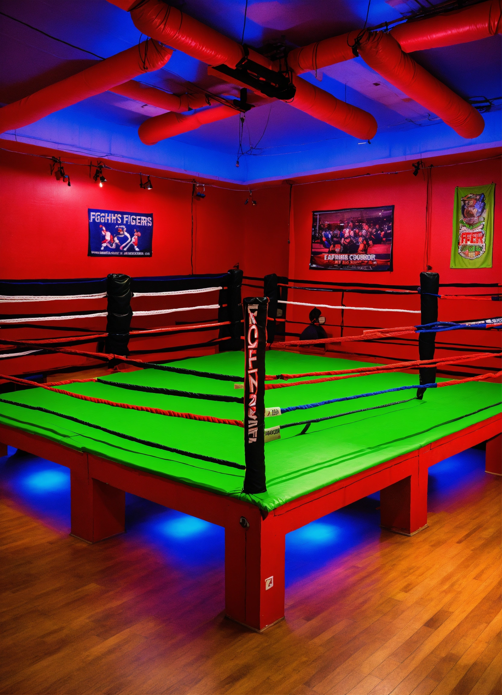 Lexica - The boxing ring is a bright, spacious area with gleaming ...