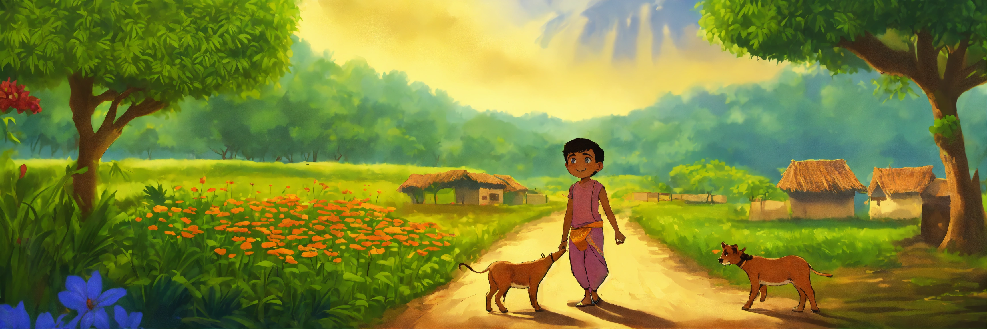 Lexica - Once upon a time, there was a small boy named Raju in a ...