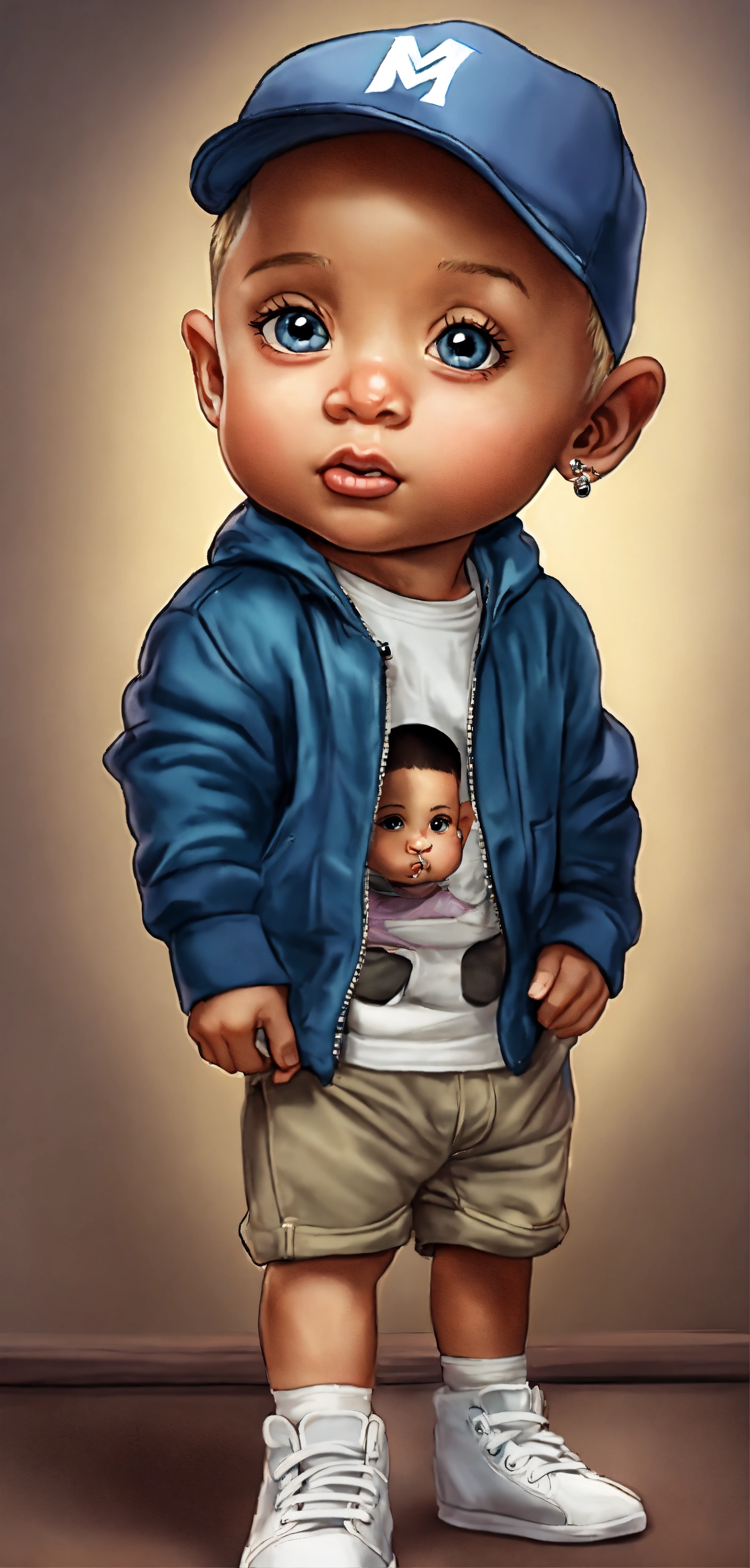 Lexica - Will Eminem as a cute baby cartoon, big eyes Ultra realist