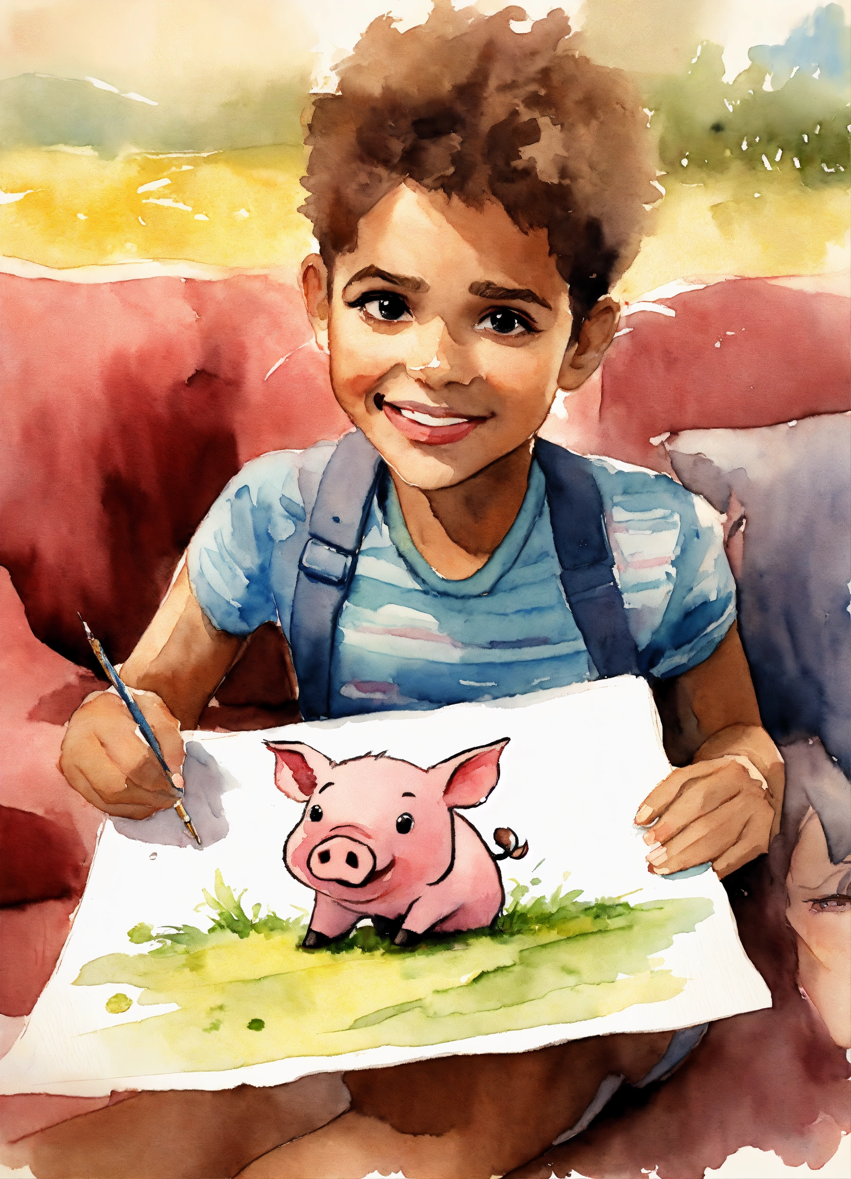 lexica-watercolor-pixar-painting-of-8-year-old-halle-berry-showing-a