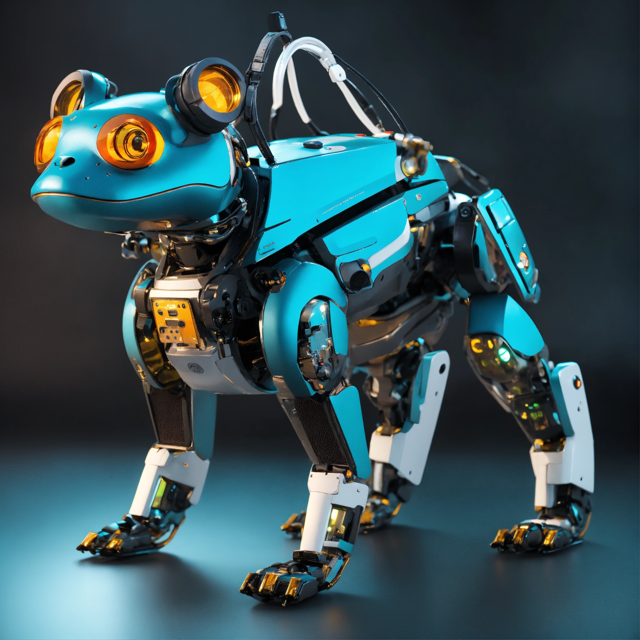 Lexica - Frog dog inu immaculate full body cyberpunk style robot with ...
