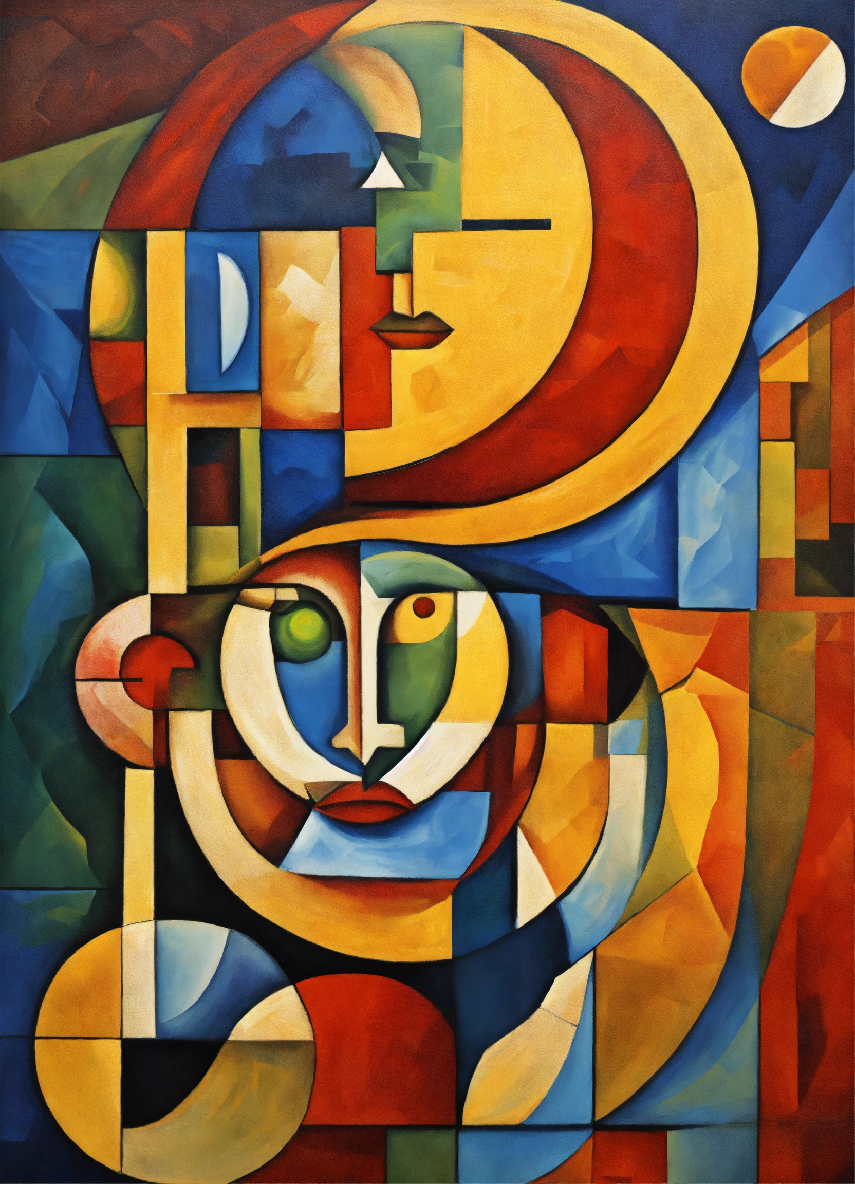Lexica - Abstract composition of Moon God cubist art in high resolution