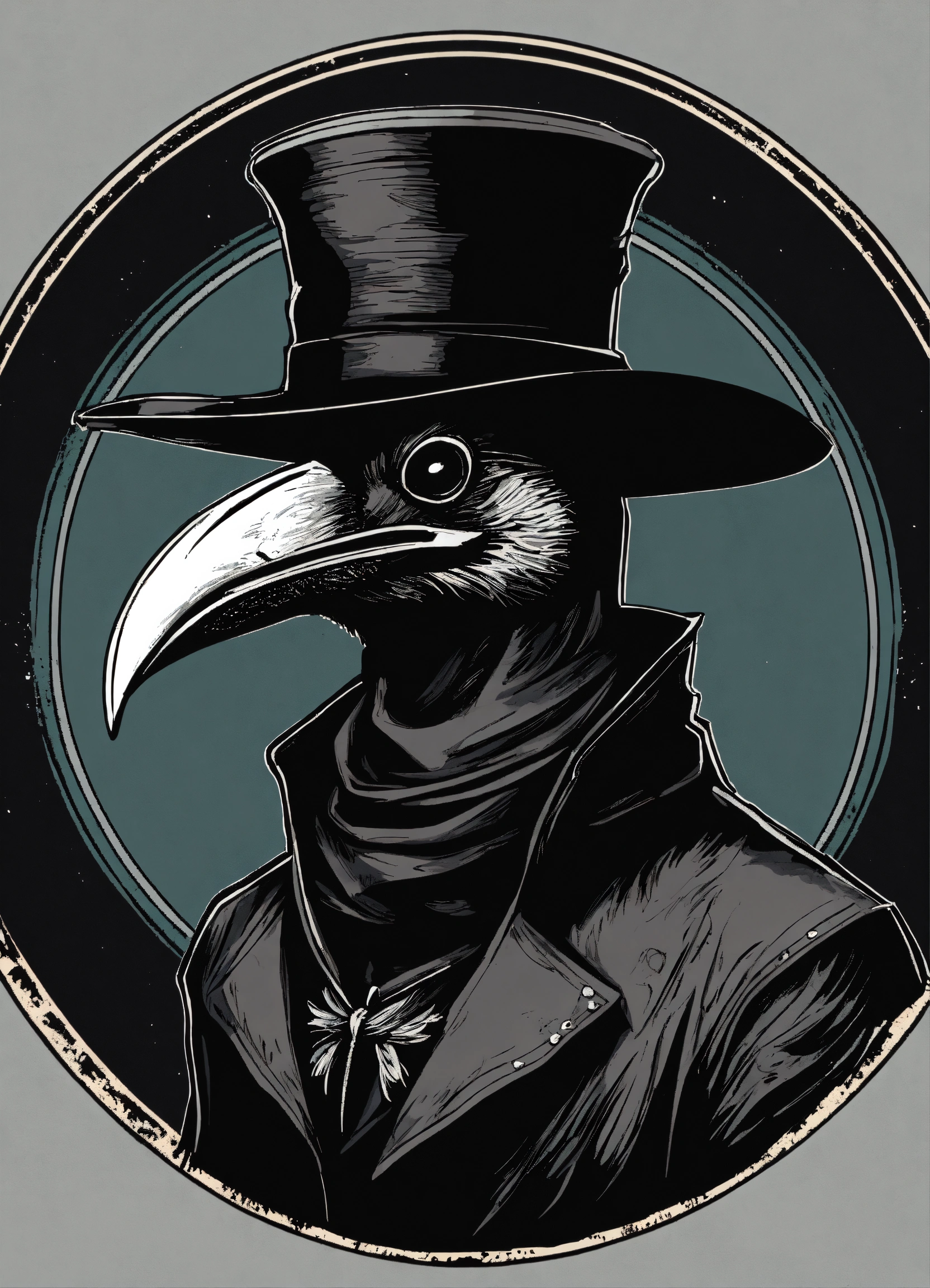 Lexica - ILLUSTRATION OF A BLACK PLAGUE DOCTOR WITH THE BEAK MASK ...