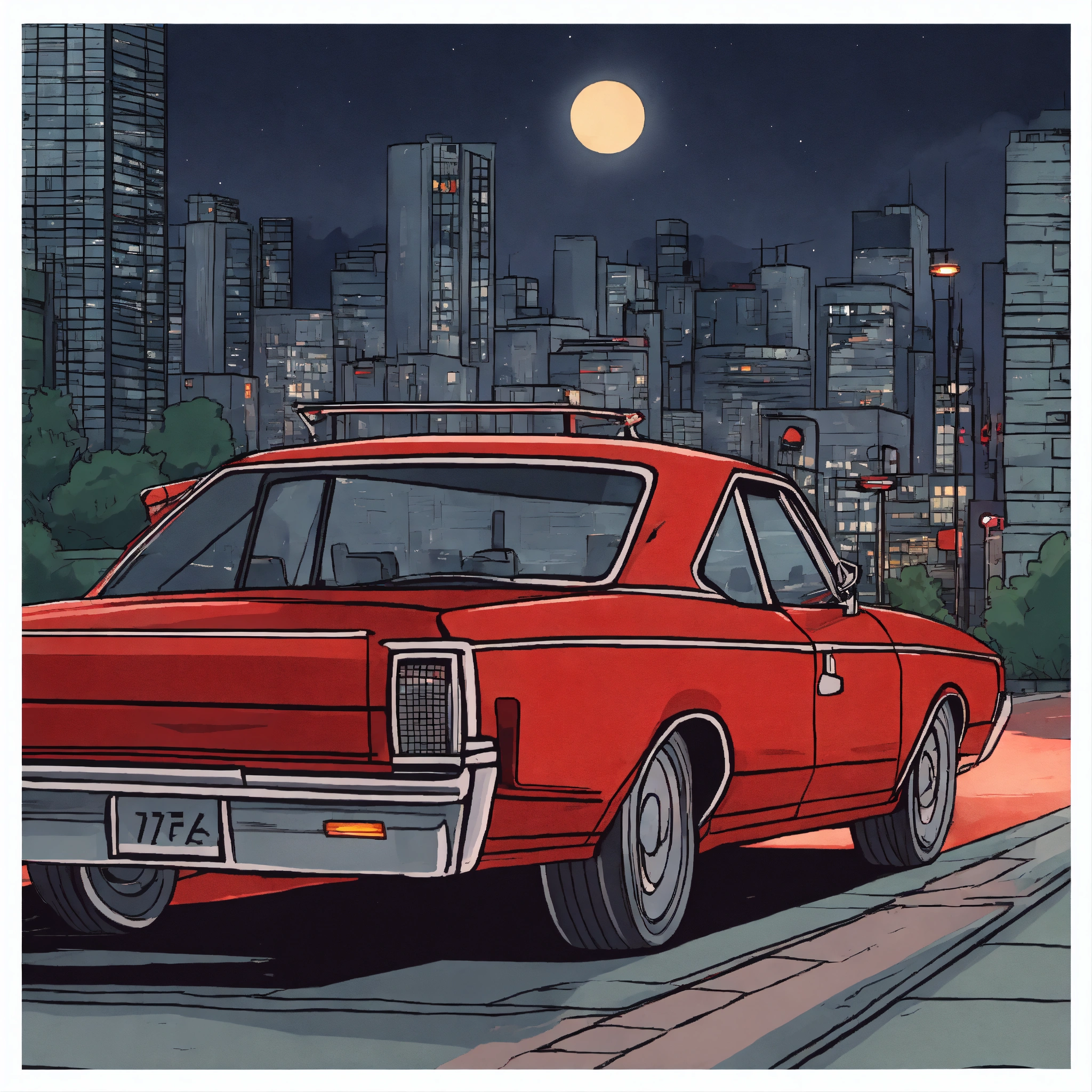 lexica-death-lead-on-a-red-car-hood-in-city-in-the-nightin-cartoon-style