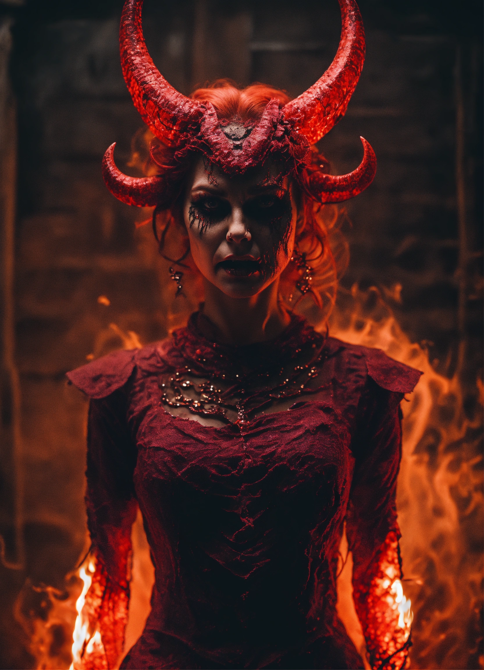 Lexica - Woman turning into an evil and scary demon, transformation ...