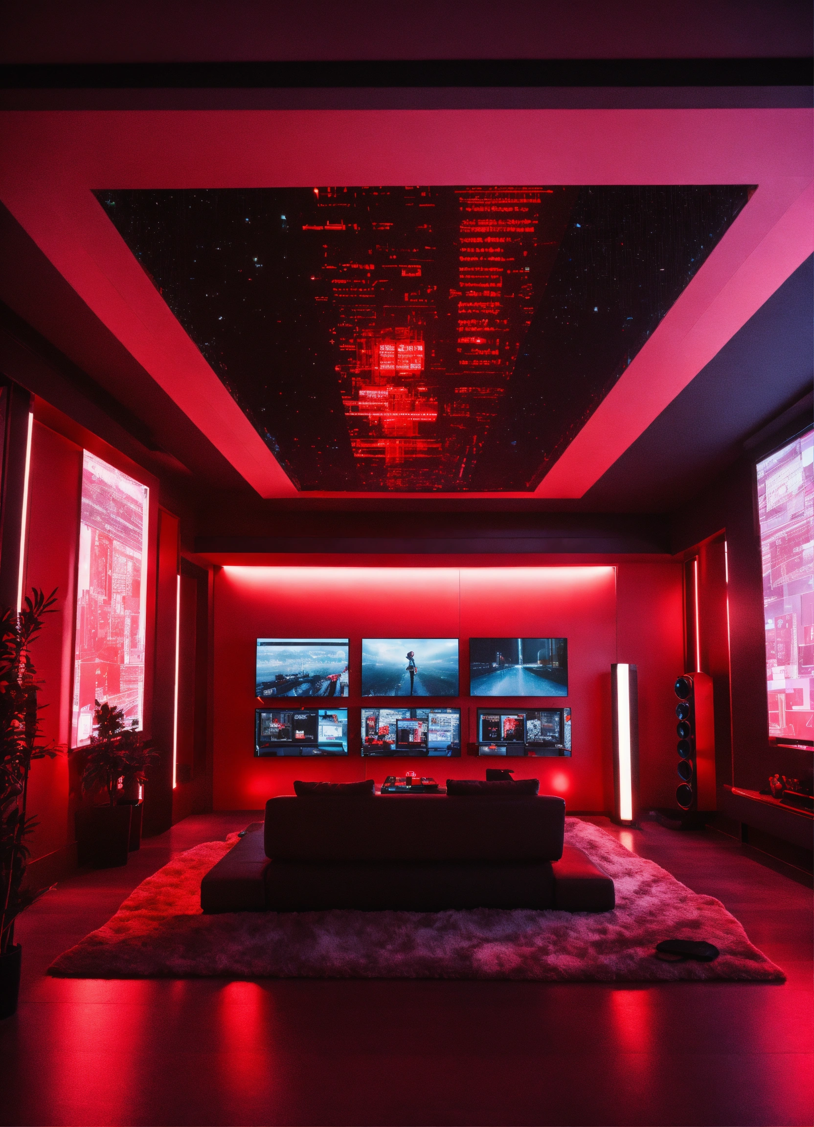 Lexica - Luxury interior in futuristic mansion full of screens, where ...