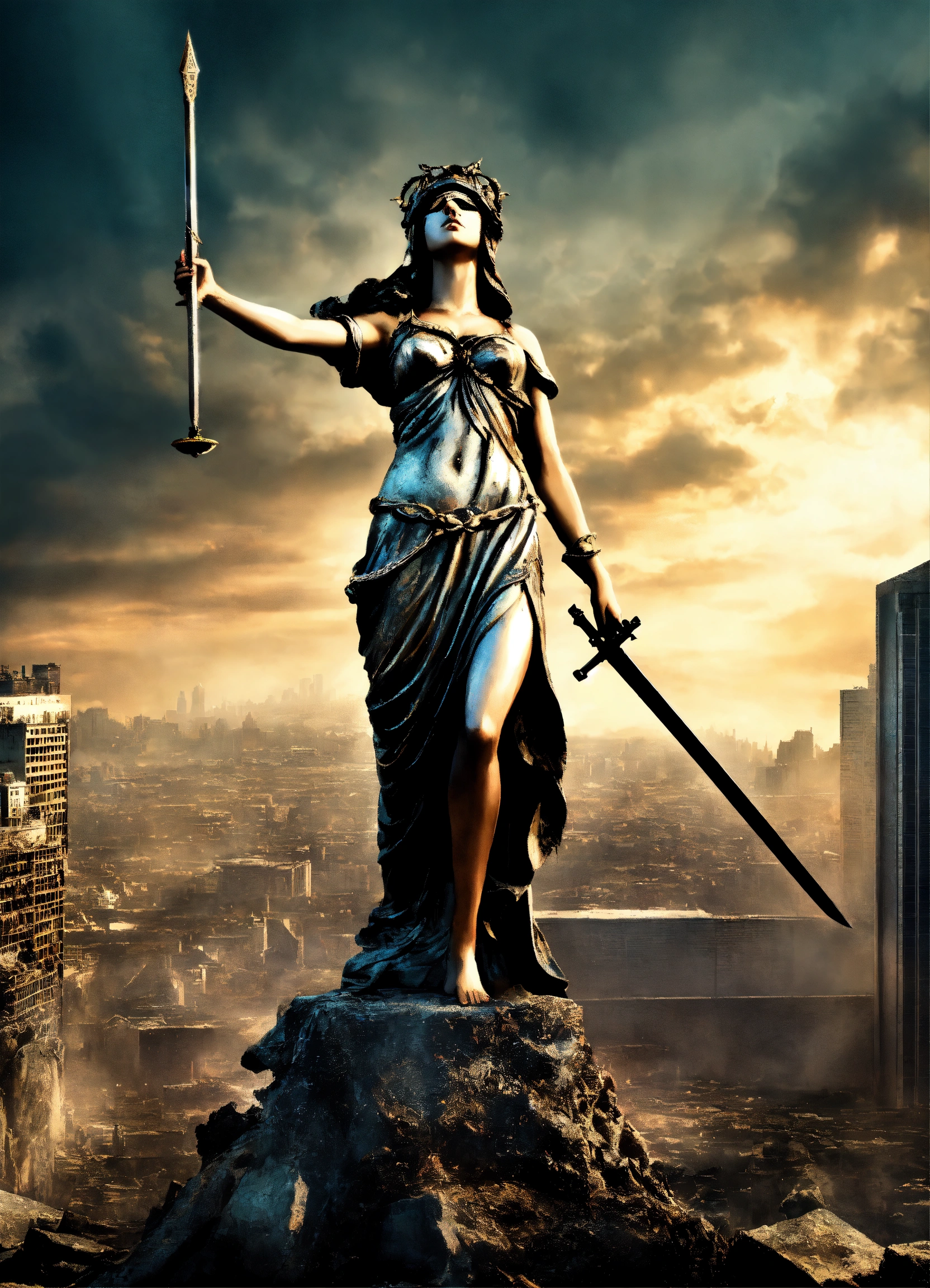 Lexica - Beautiful, Lady Justice with blindfold, scales of justice ...