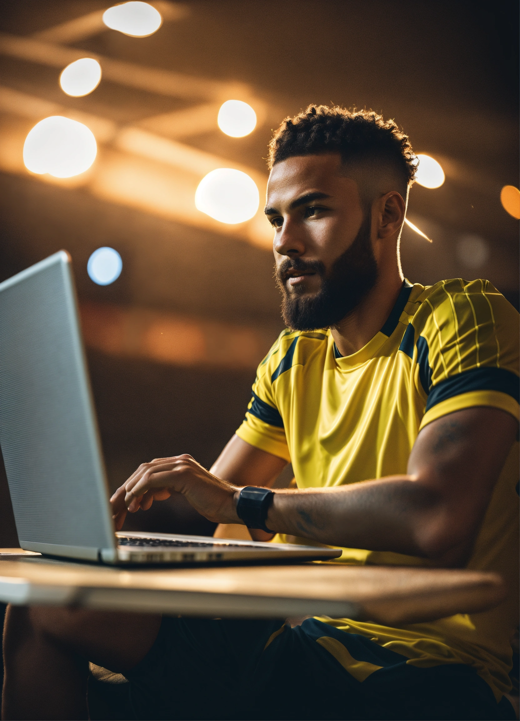 Lexica - Soccer player play on laptop bet website