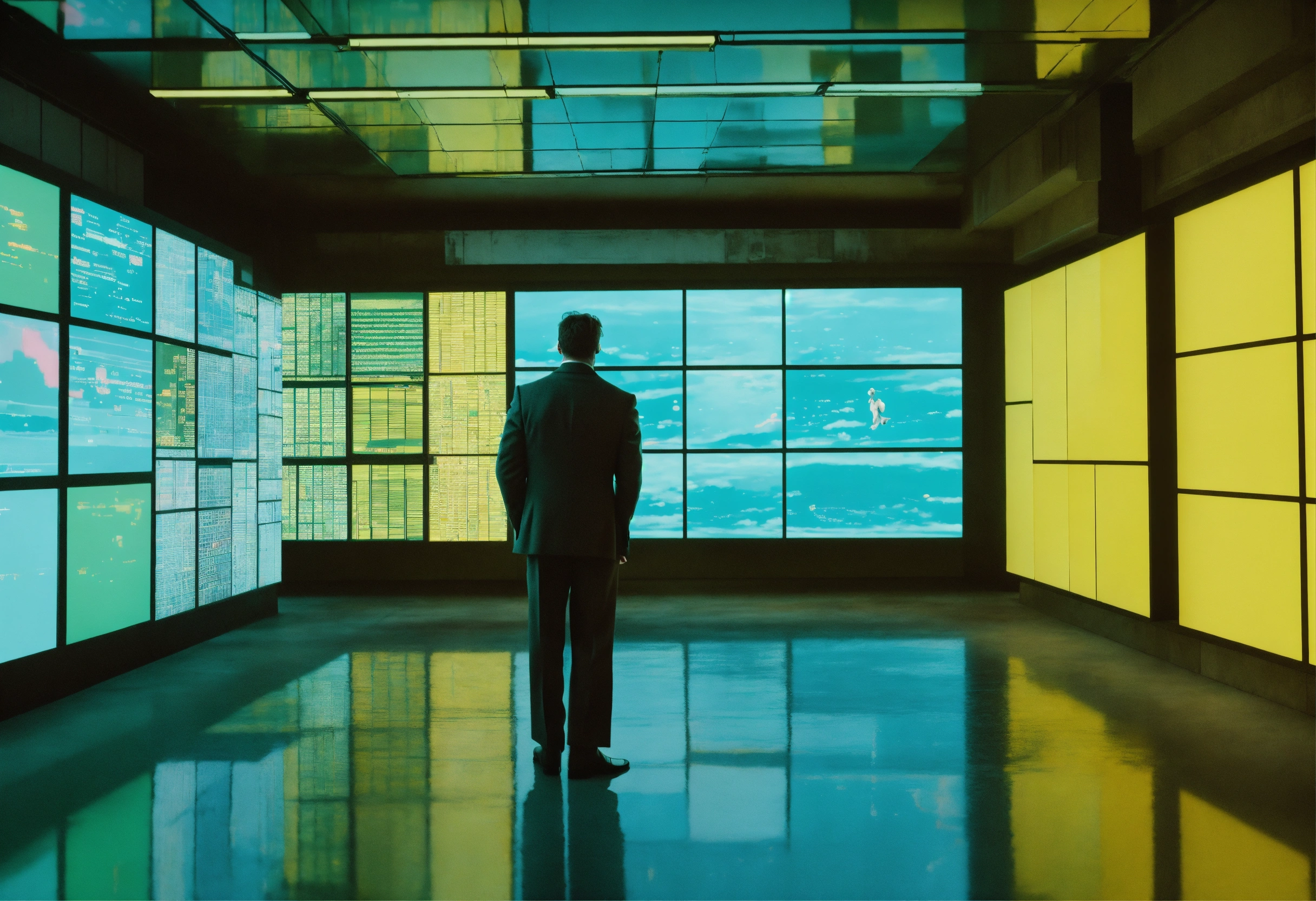Lexica - Retro data visualization screens, human landscape scene ...