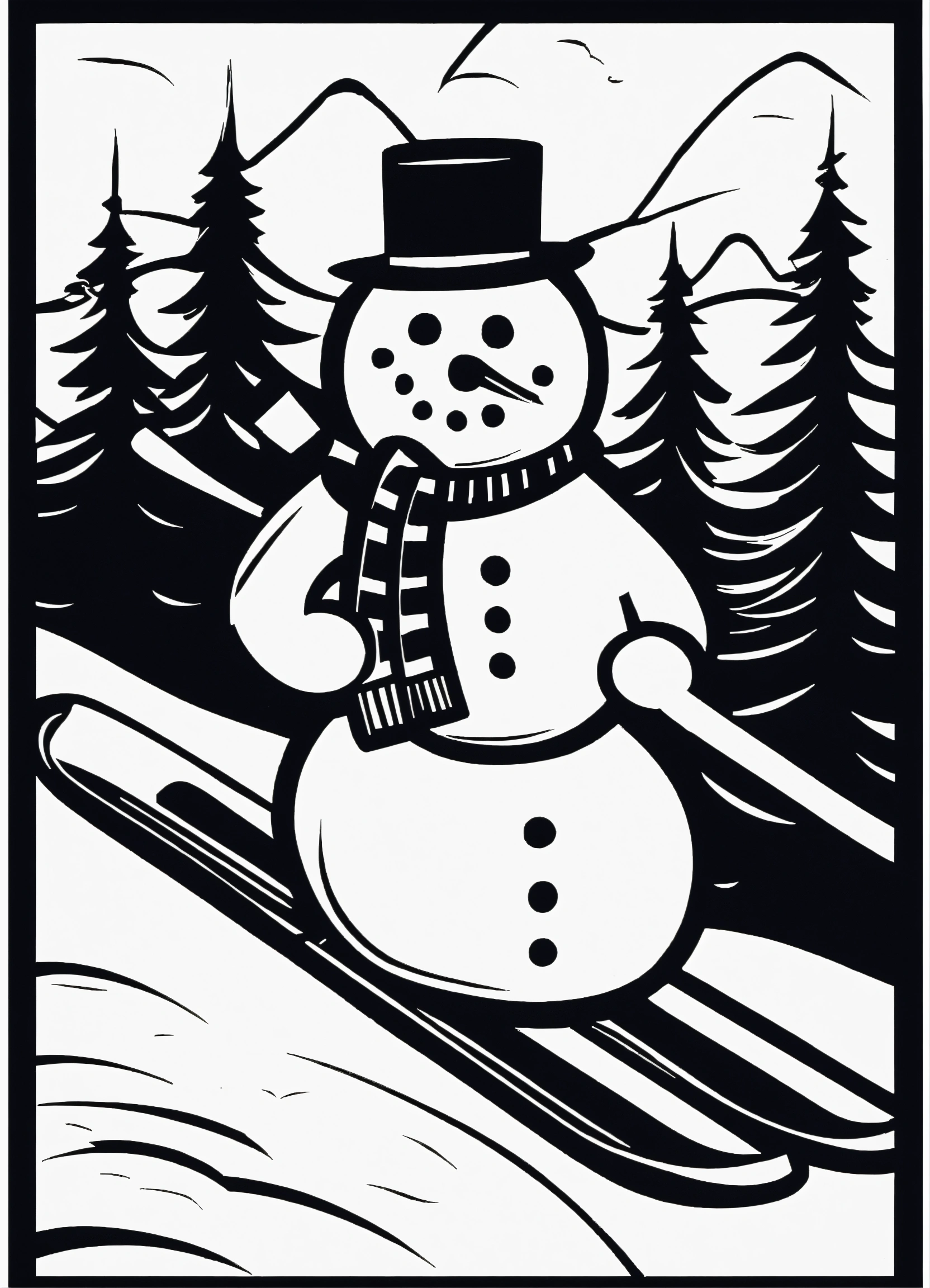 100+ Snowman coloring pages (Free PDF To Print) | Woo Coloring, image size:1664x2304