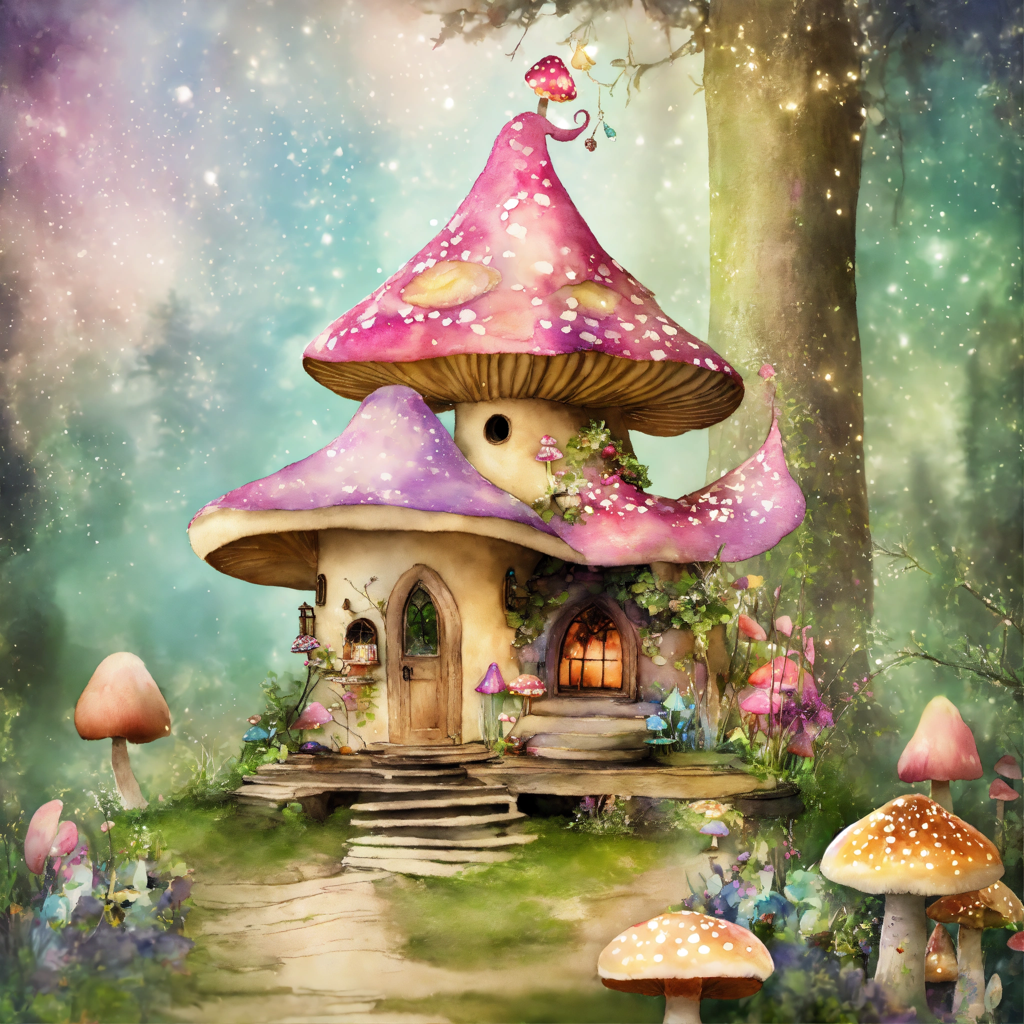 Lexica - Shabby chic dreamy mist pastel junk journals Fairy House ...