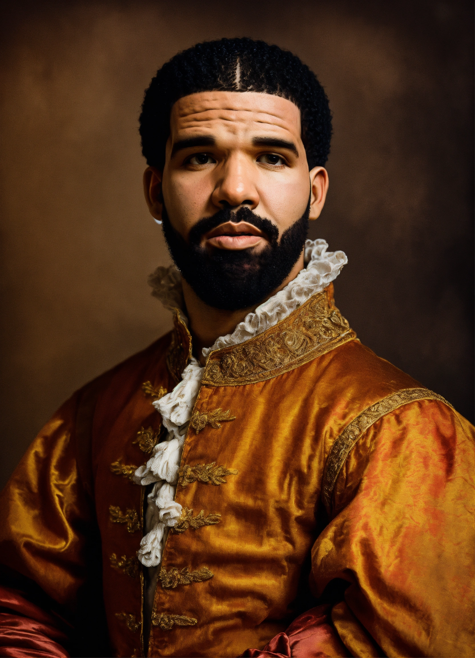 Lexica - Create a photo of Drake in the style of a Rembrandt portrait