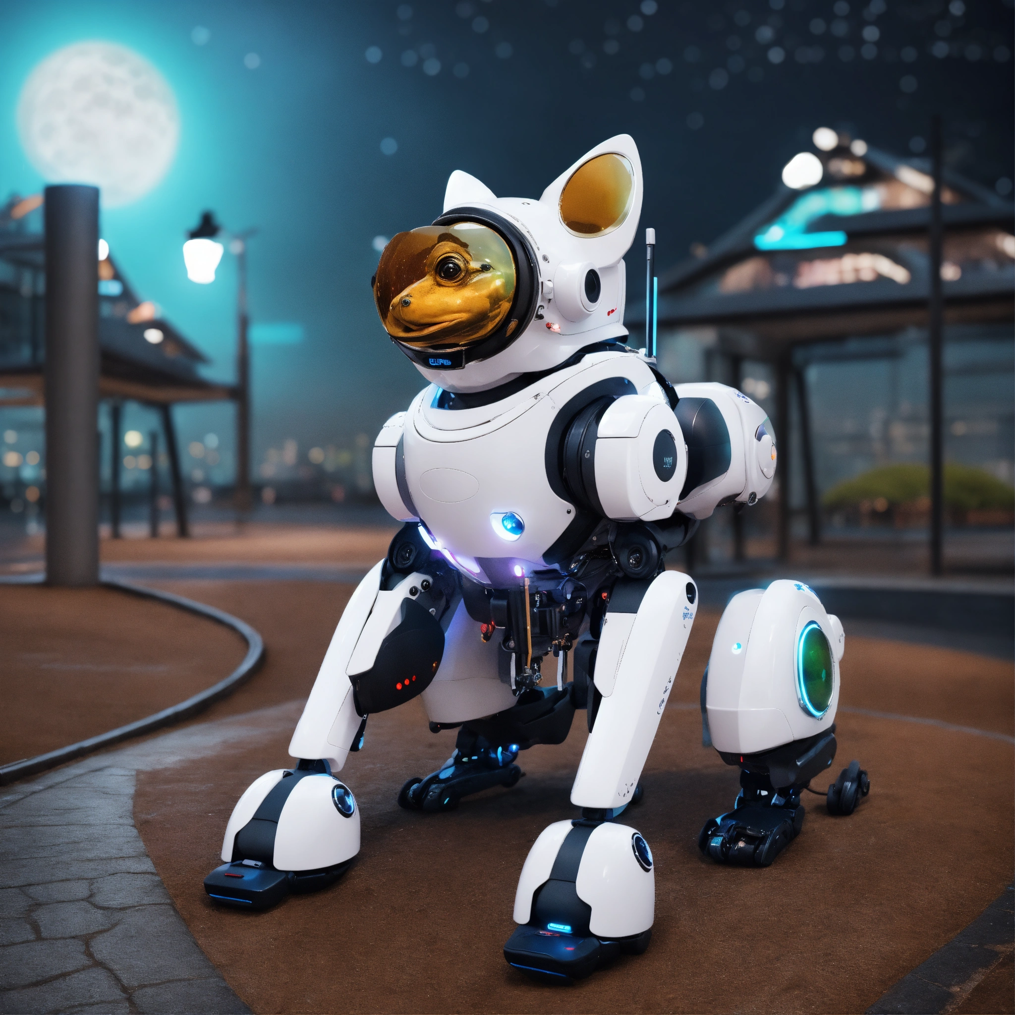 Lexica - Frog dog inu immaculate full body cyberpunk style robot with ...