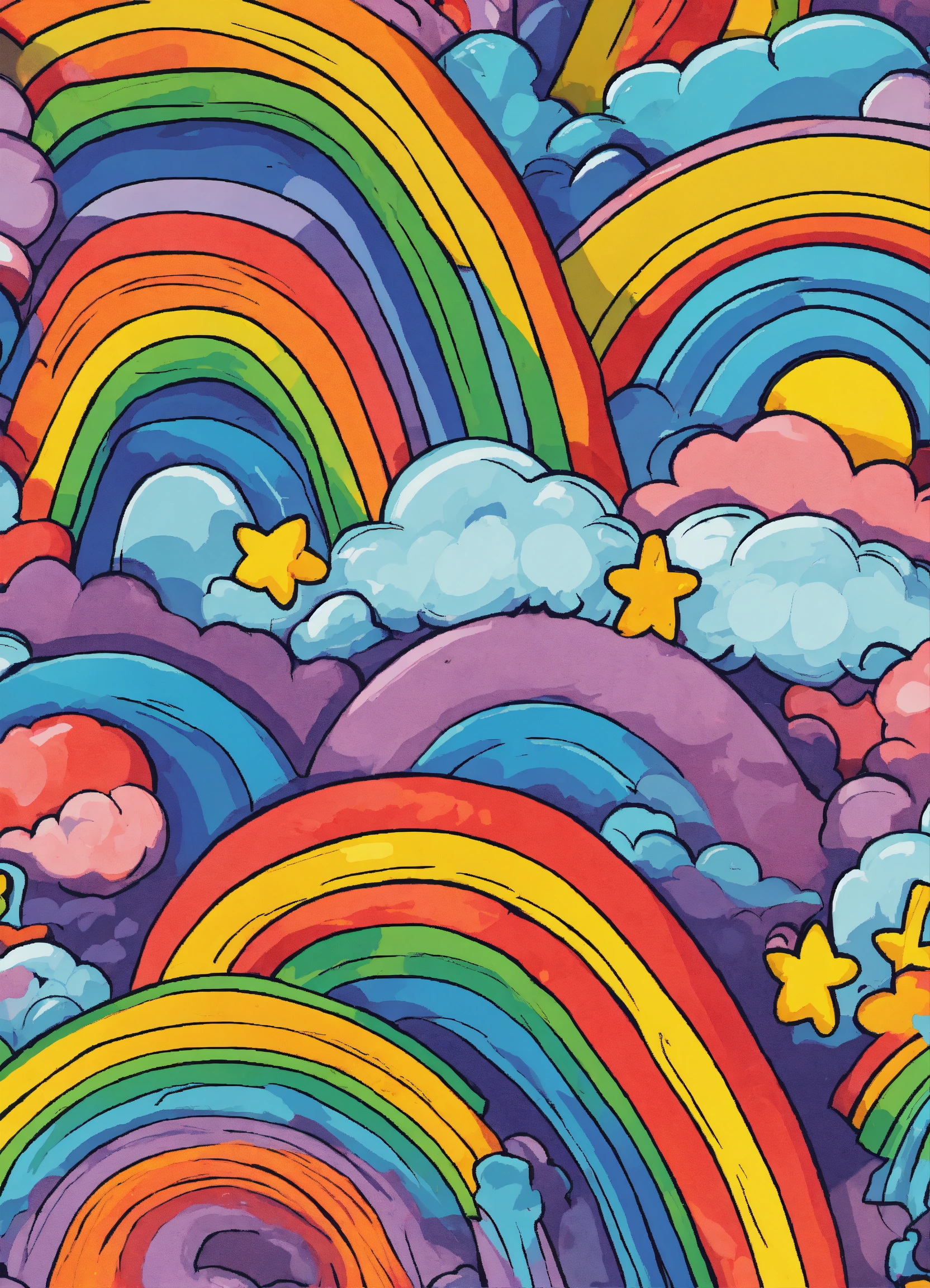 Lexica - Little rainbow pattern, in cartoon art