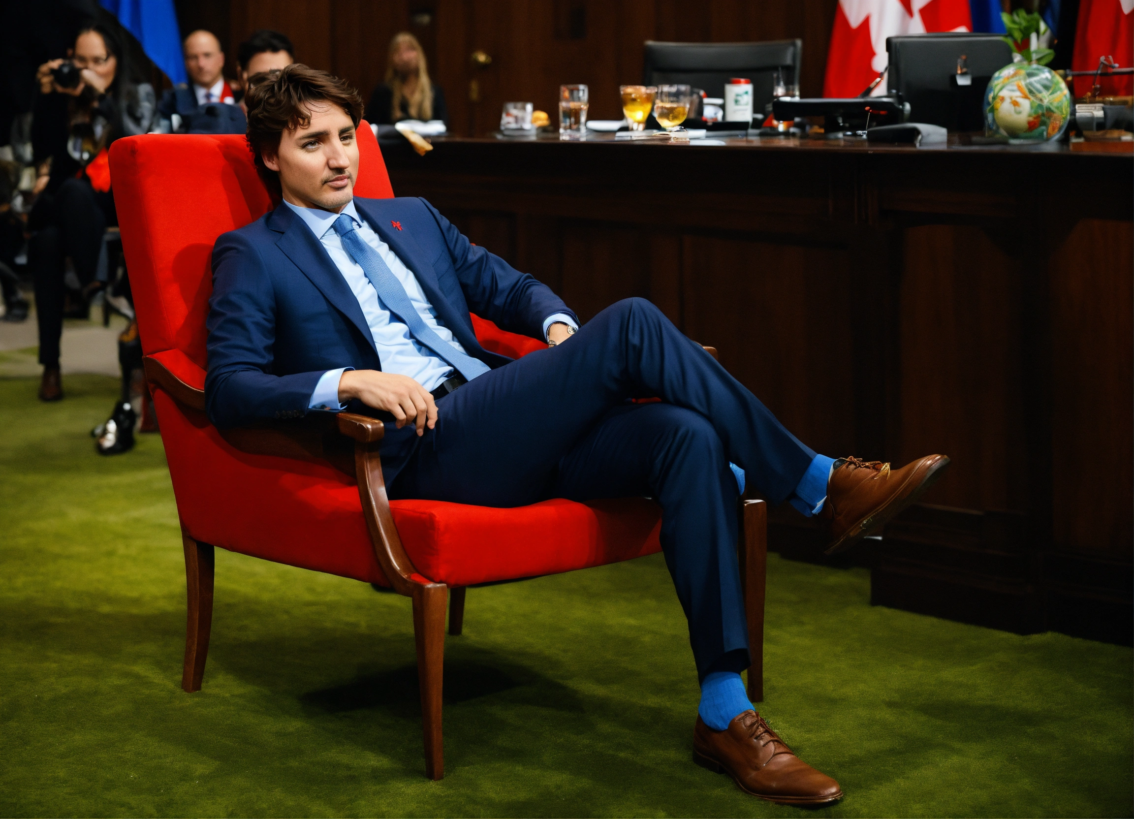 Lexica - JUSTIN TRUDEAU SITTING IN A CHAIR