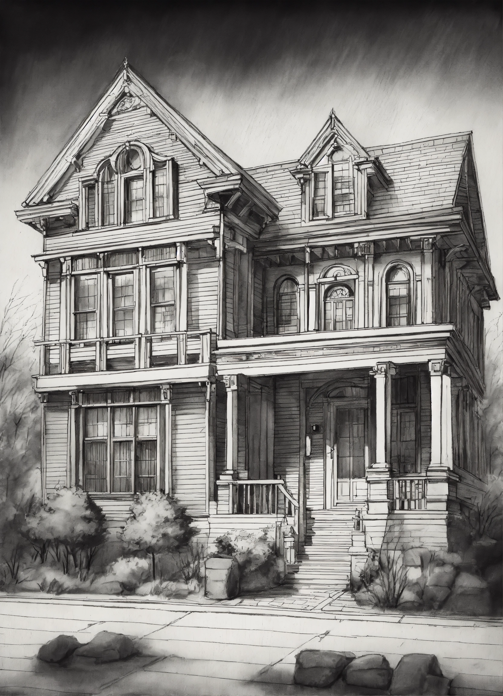 Lexica - A drawing of a house on a paper