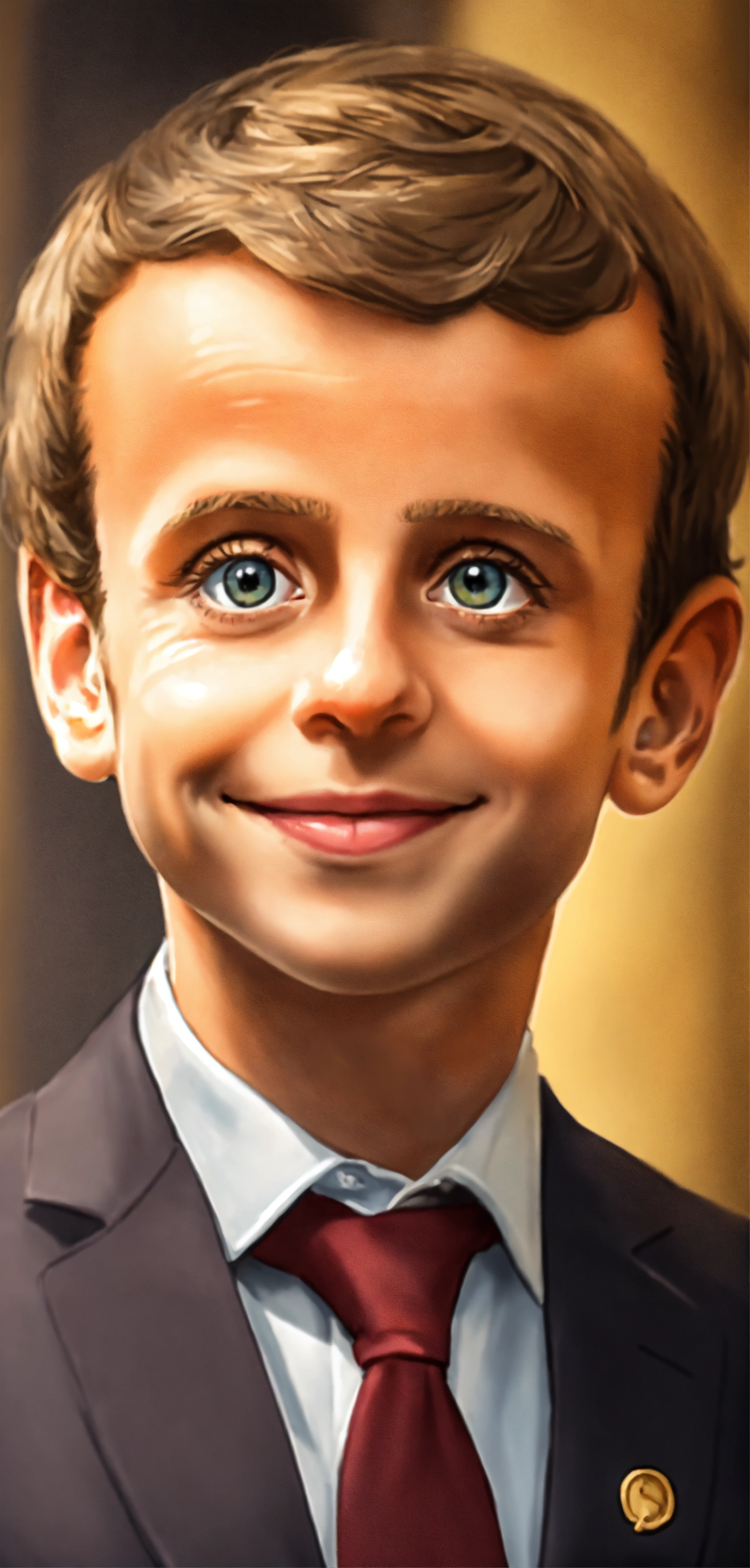 Lexica - Emmanuel Macron as a cute baby cartoon, big eyes Ultra realist