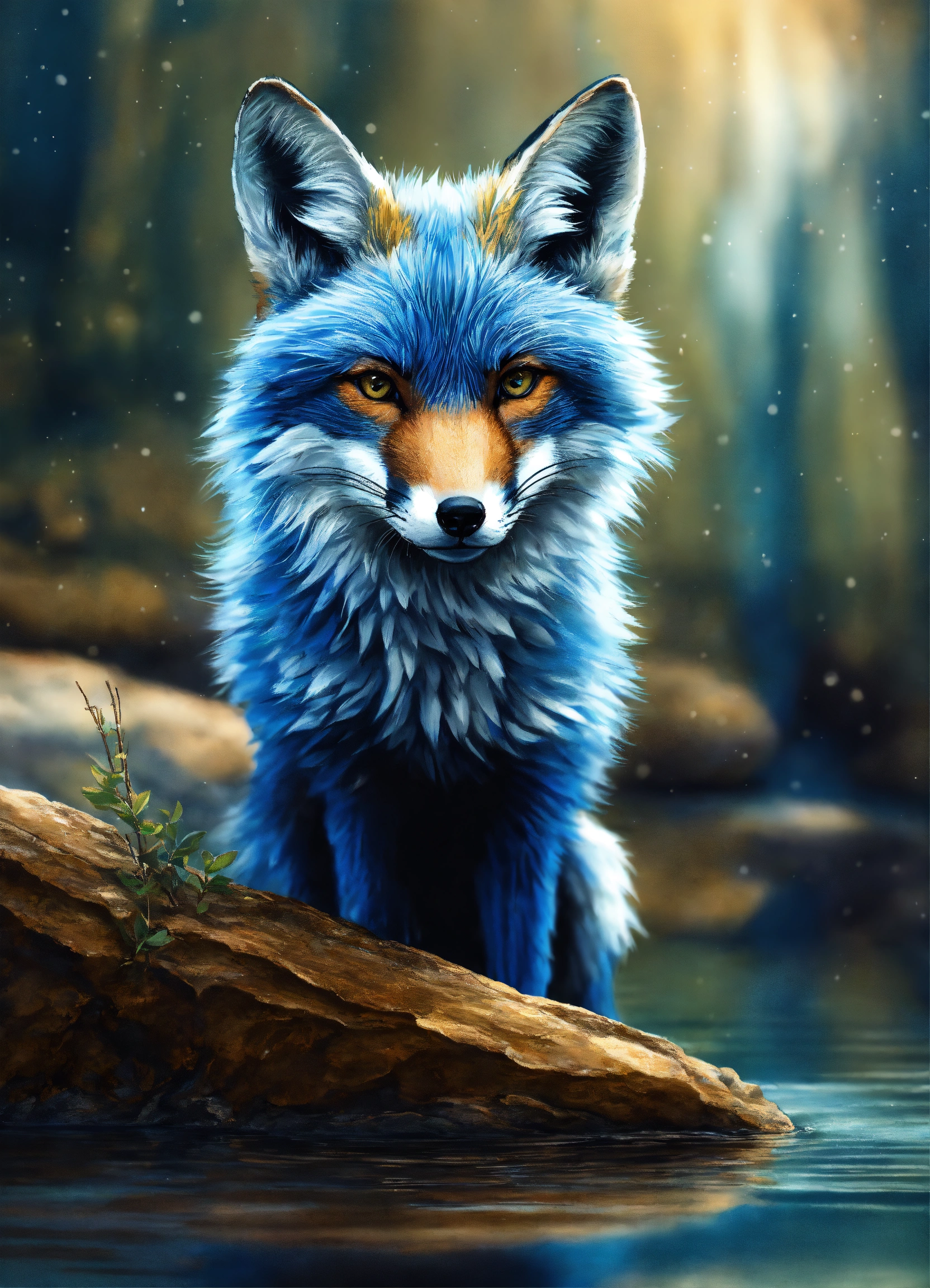 Lexica - Blue fox forming an uppercase letter B, hyperrealistic ...