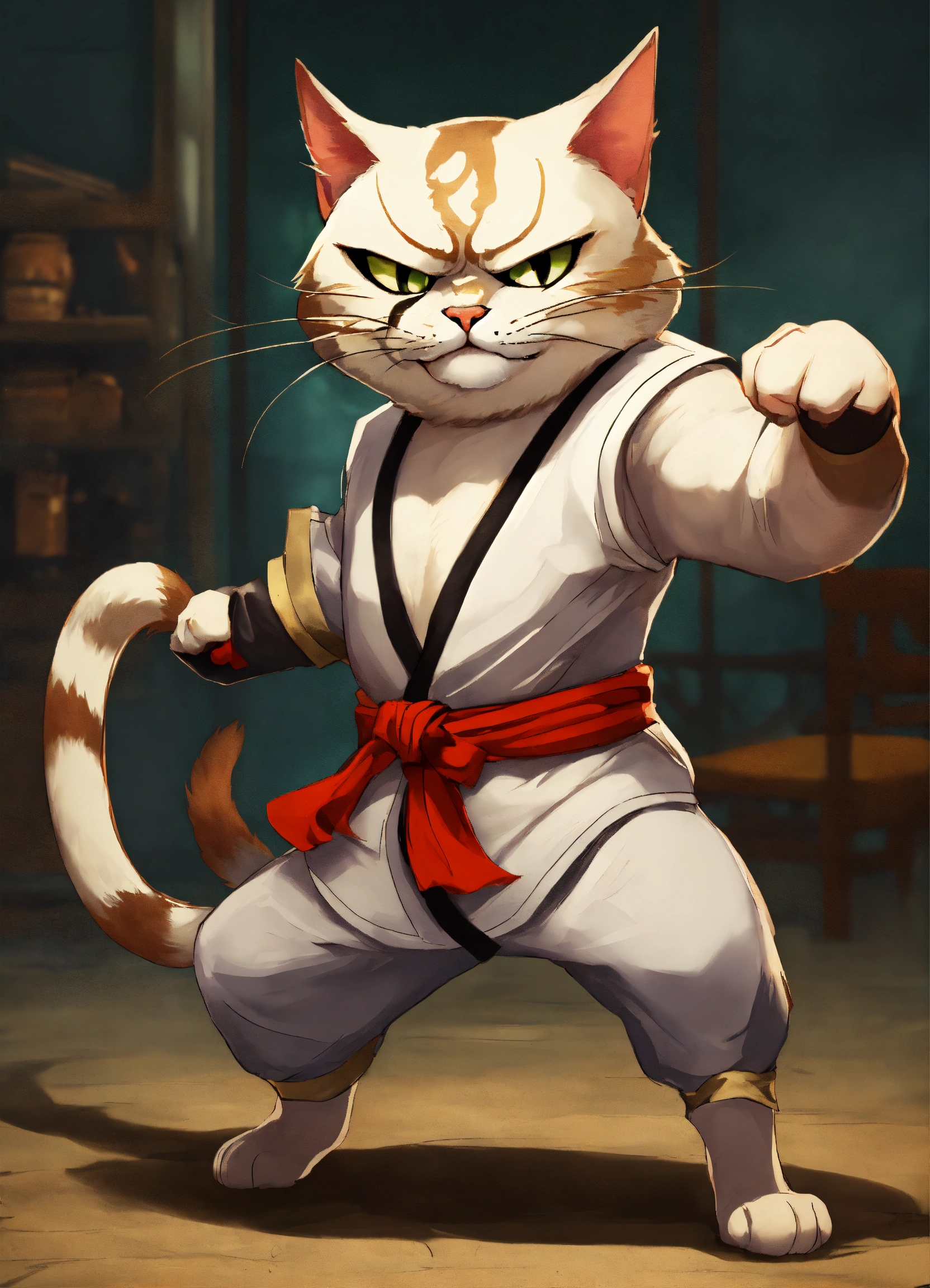 Lexica - CREATE A MEAN, EVIL, KUNG FU FIGHTING CAT, FULL BODY, CARTOON ...