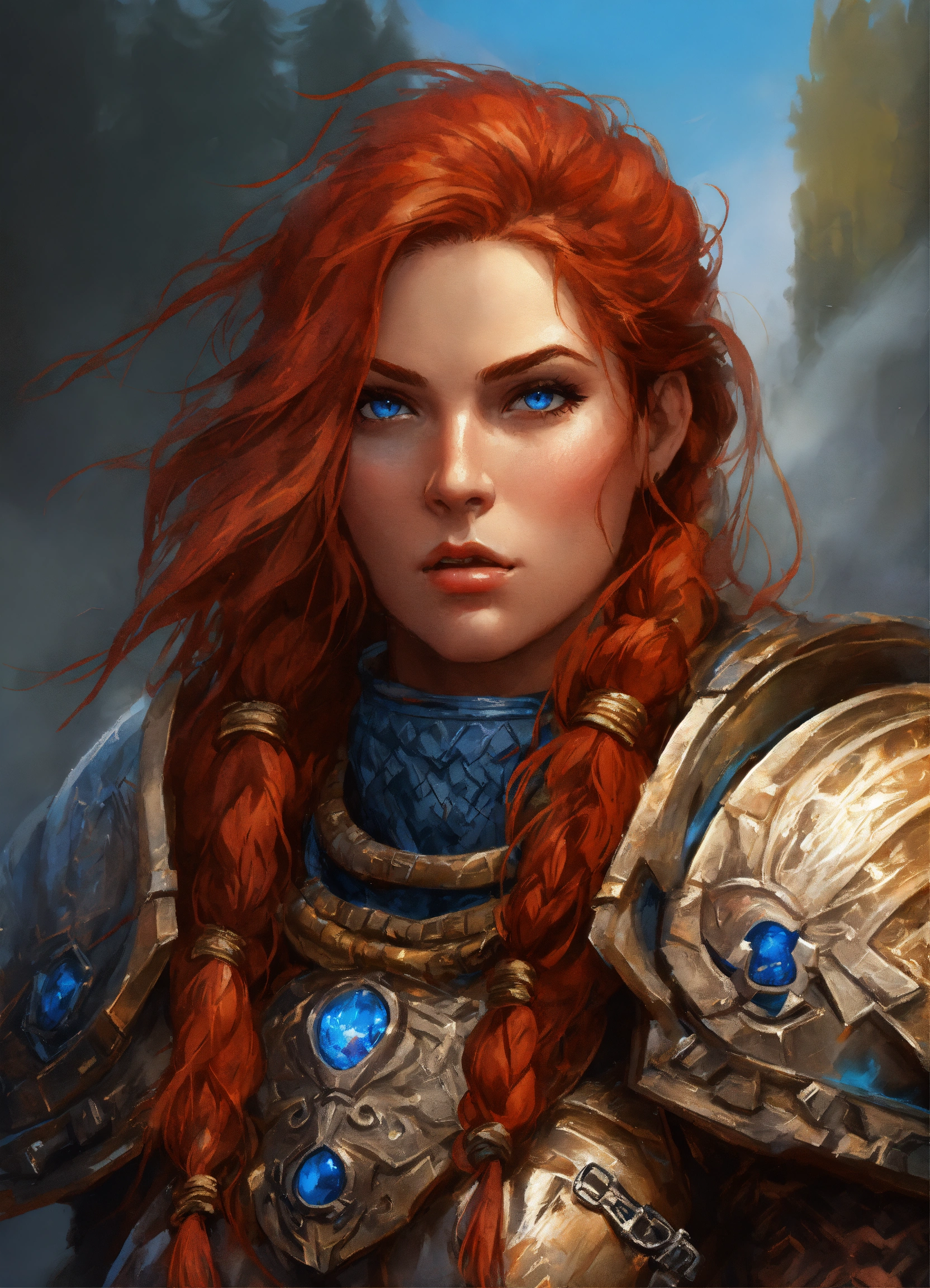 Lexica - A strong rugged woman in intricate armor, highly detailed ...