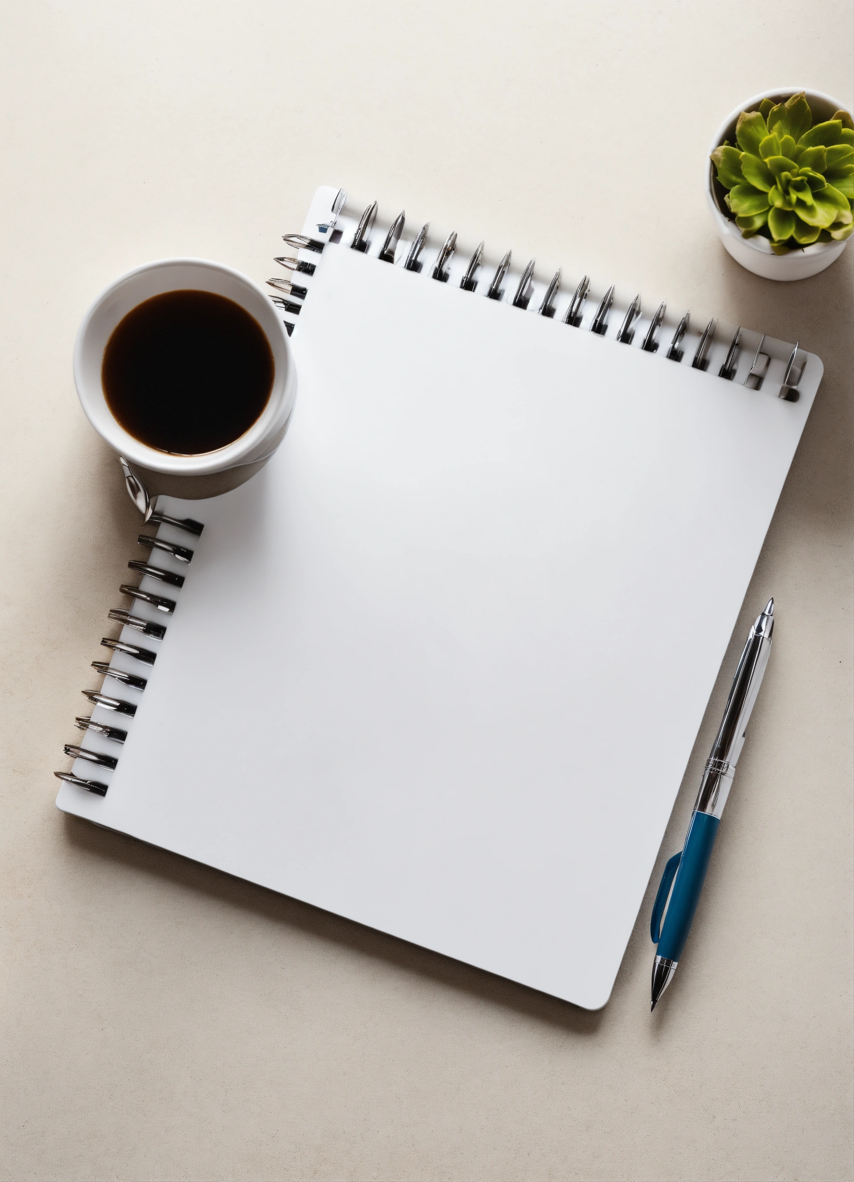 Lexica - Notepad and pen lying on the table, top view, minimalist style ...