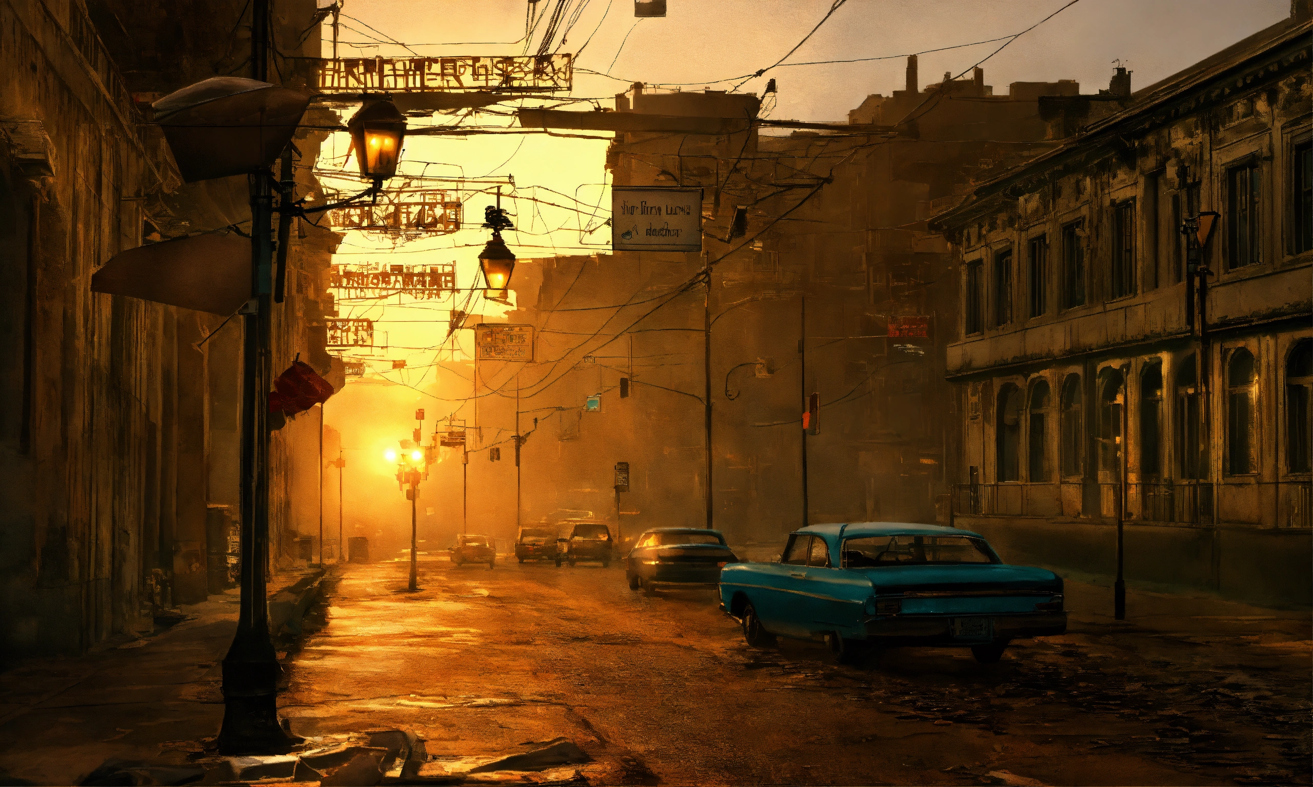 Lexica The city sleeps in a warm delusion The street lights hum with