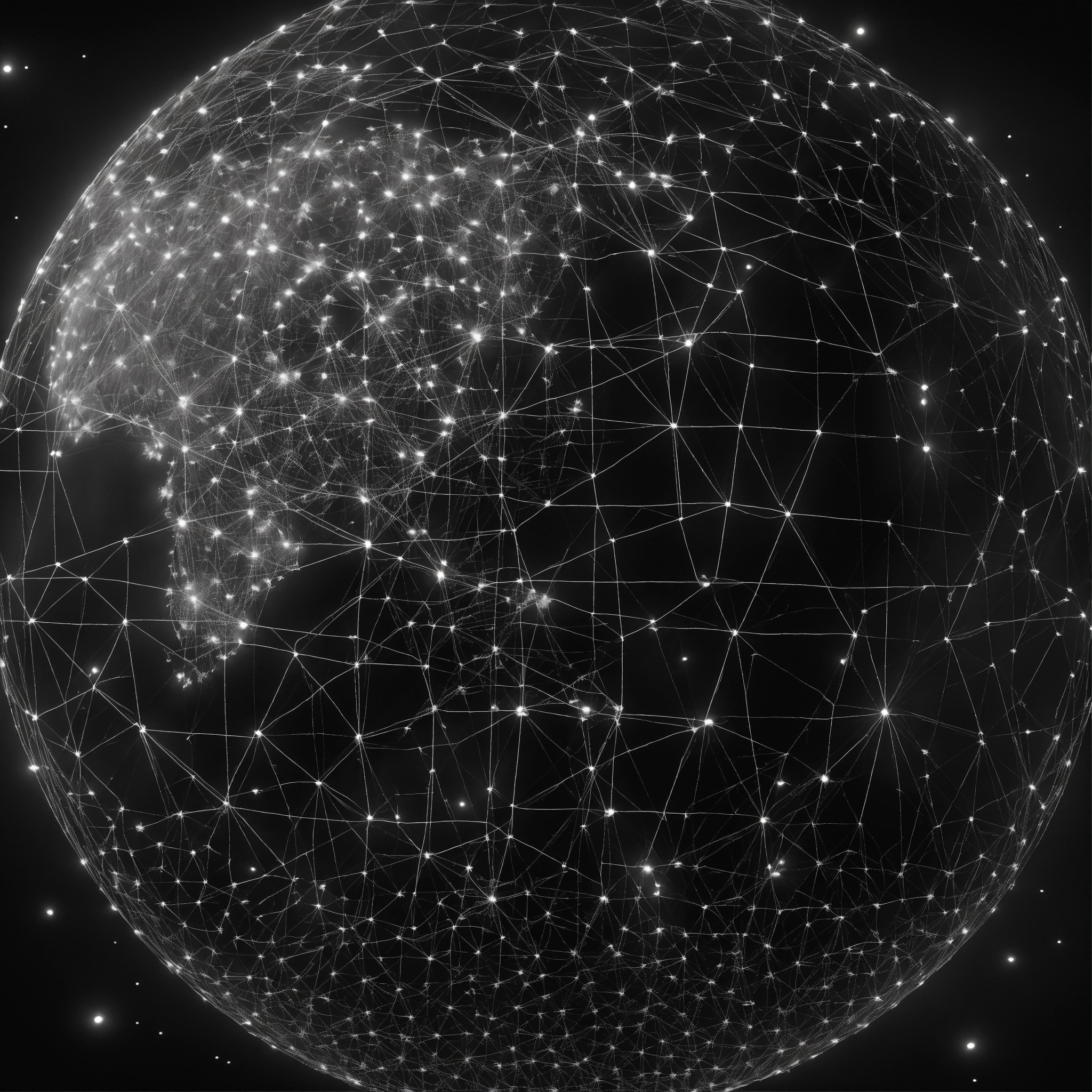 Lexica - Planet Earth wireframe neural networks connections, black and ...