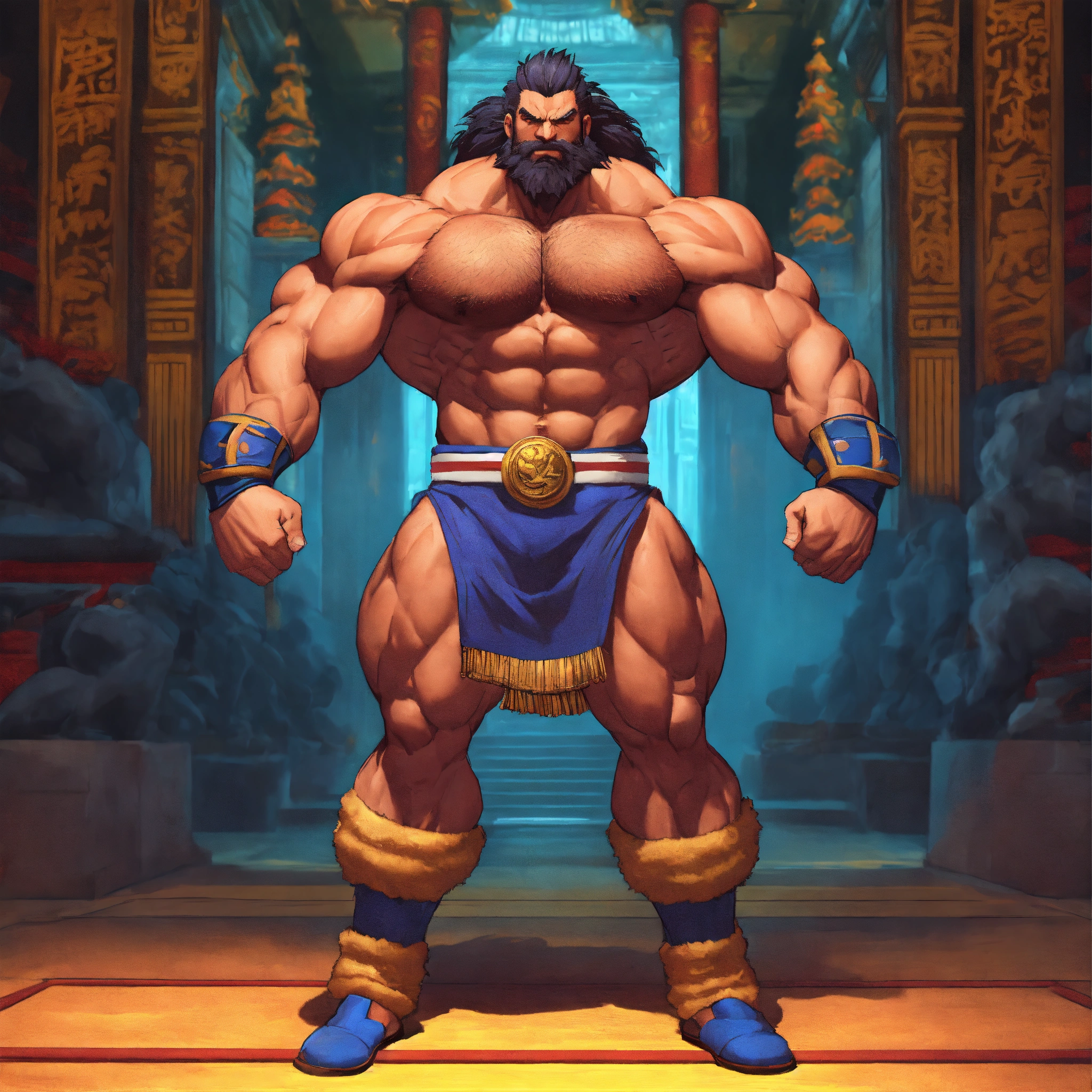 Lexica - 30-year-old hairy man with big muscles, Akuma from Street ...