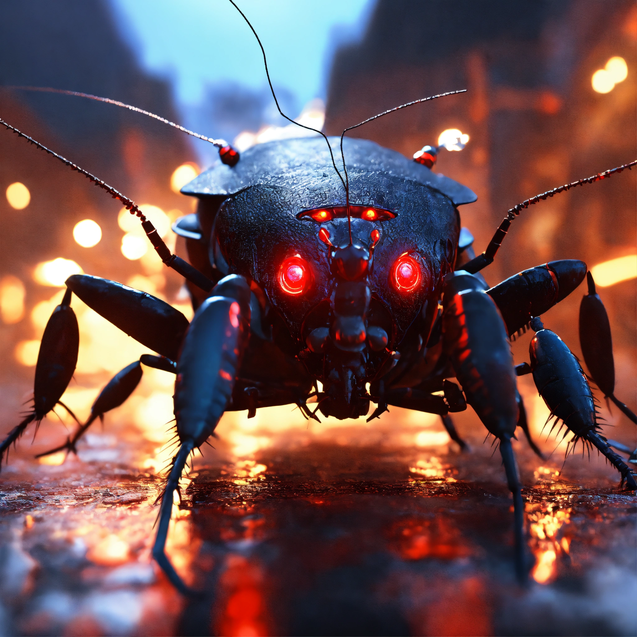 Lexica - Clan of black cockroach faced humanoid with red glowing eyes ...