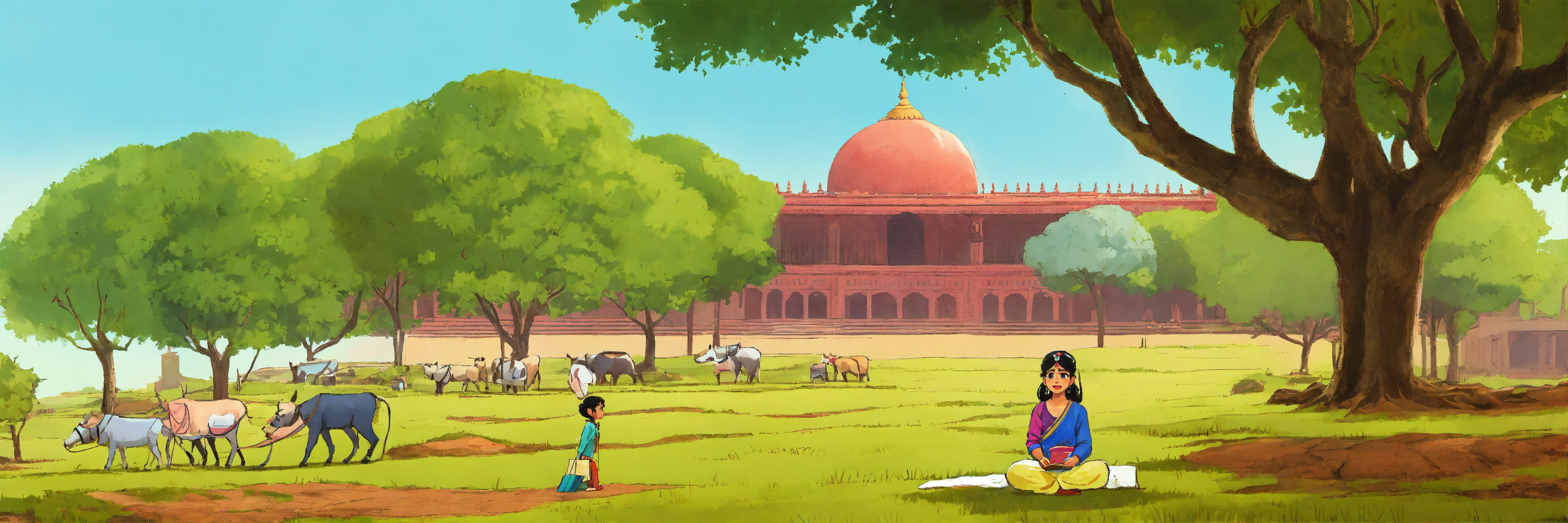 Lexica - Reading Raju in cartoon