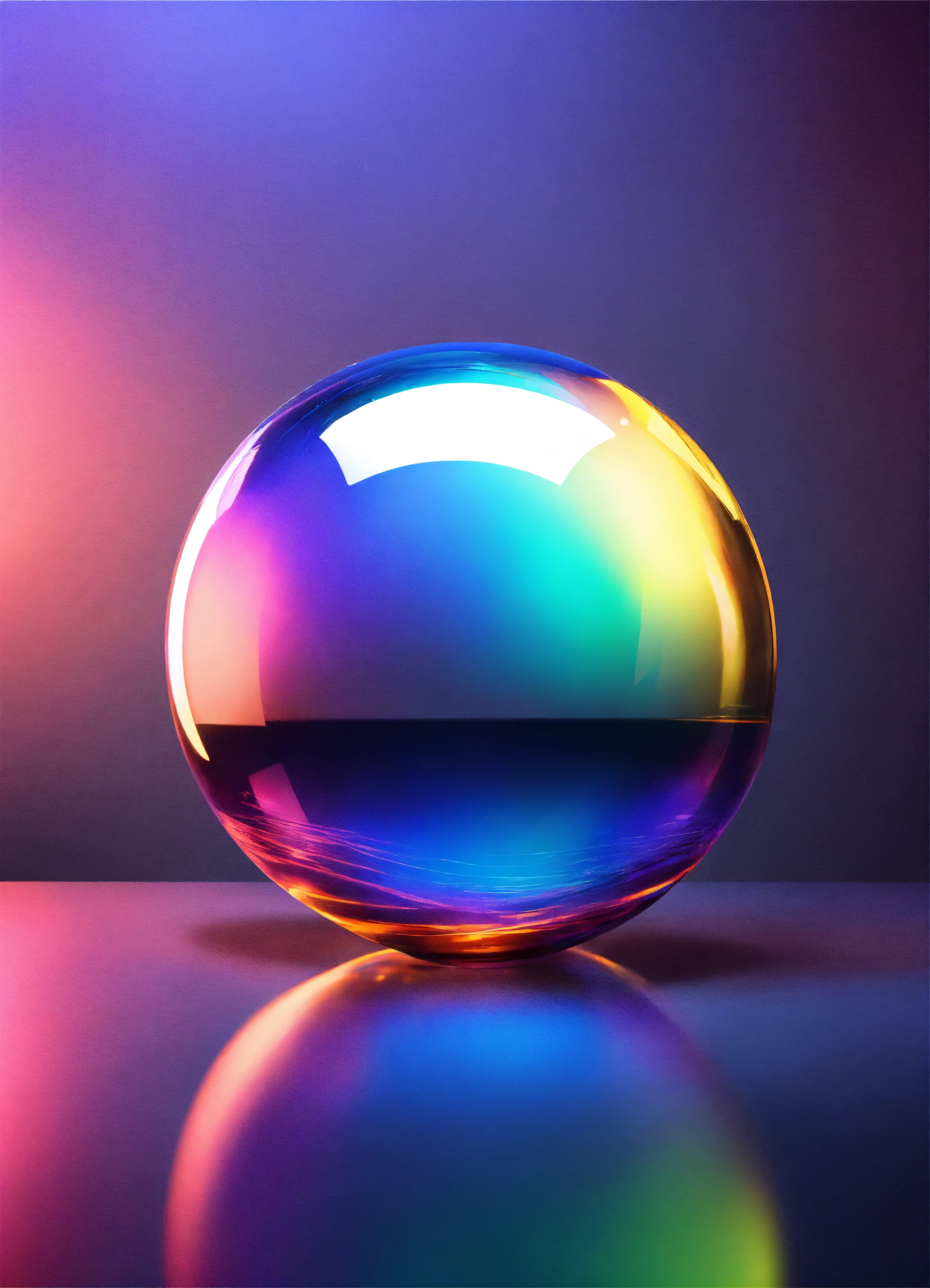 Lexica - A colorful shiny transparent realistic sphere object with a ...