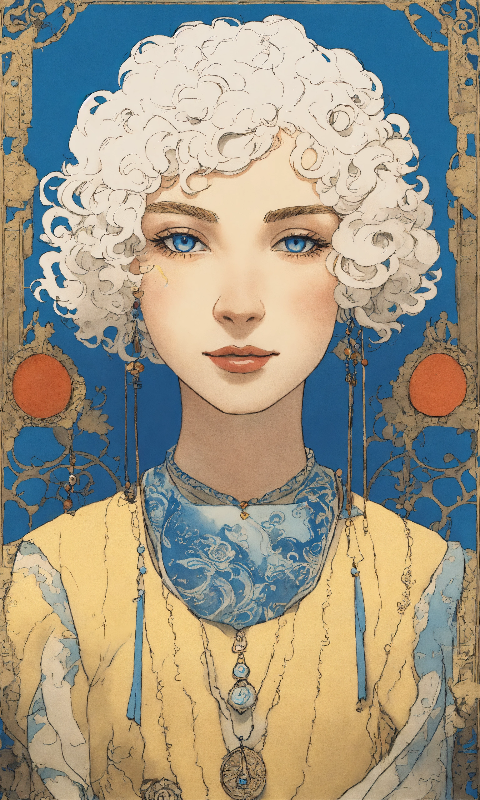 Lexica - A fortune teller card shape of an impish and young woman with ...