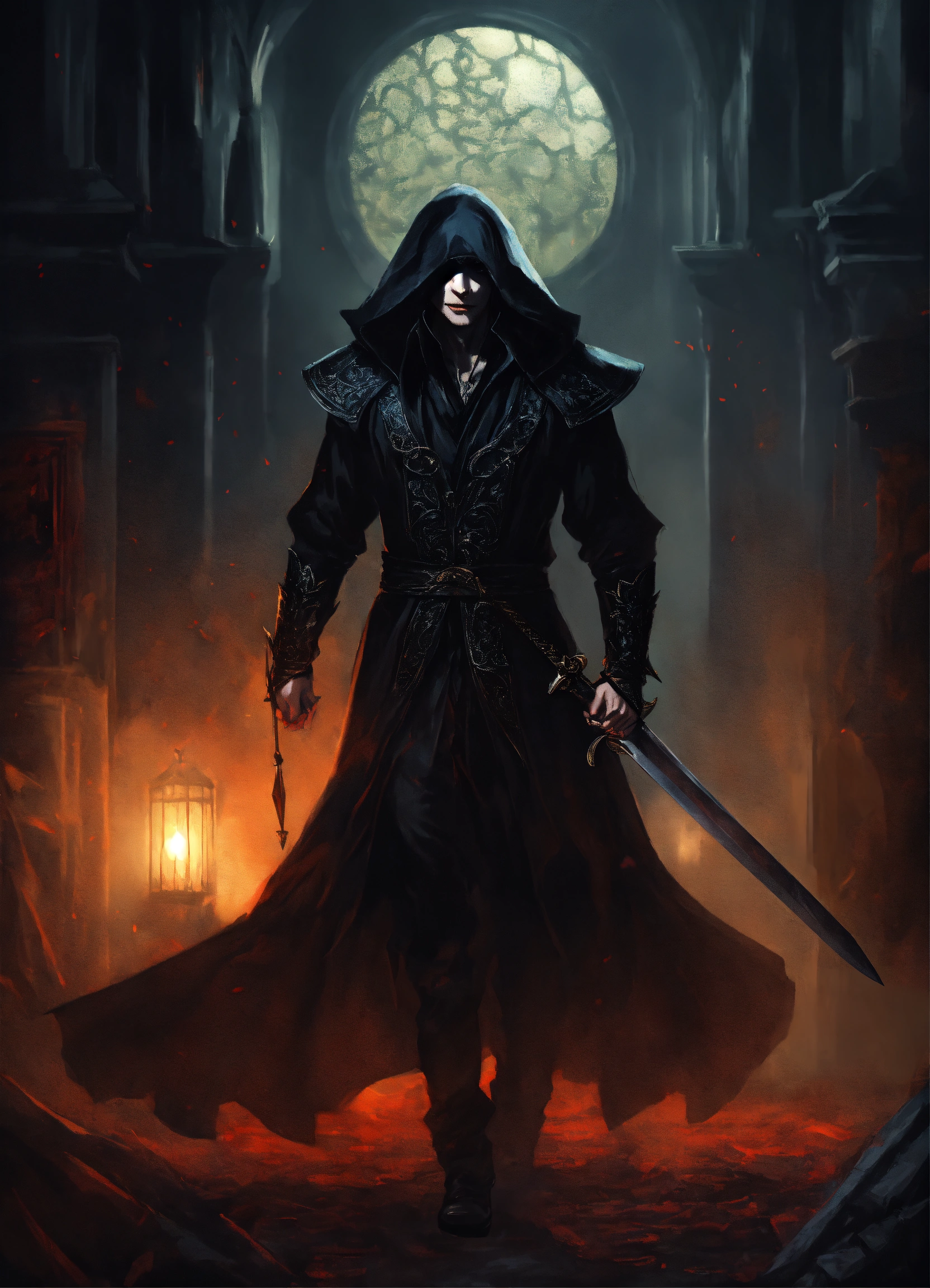 Lexica - A tall, thin man dressed in a long, simple black robe. He has ...
