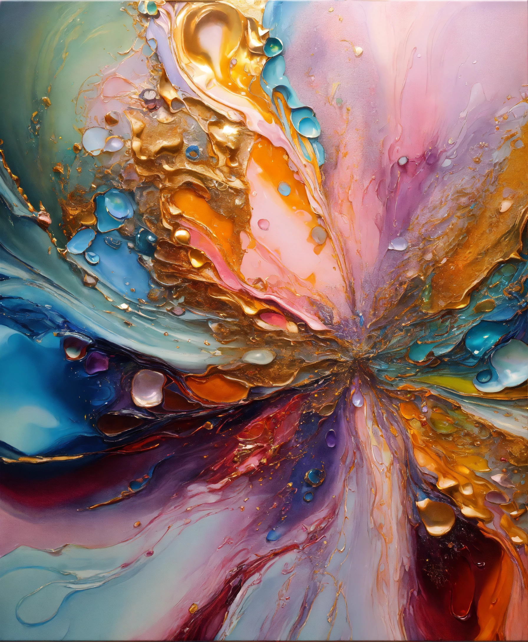 Lexica - Colorful abstract painting oil and water complex complicated ...