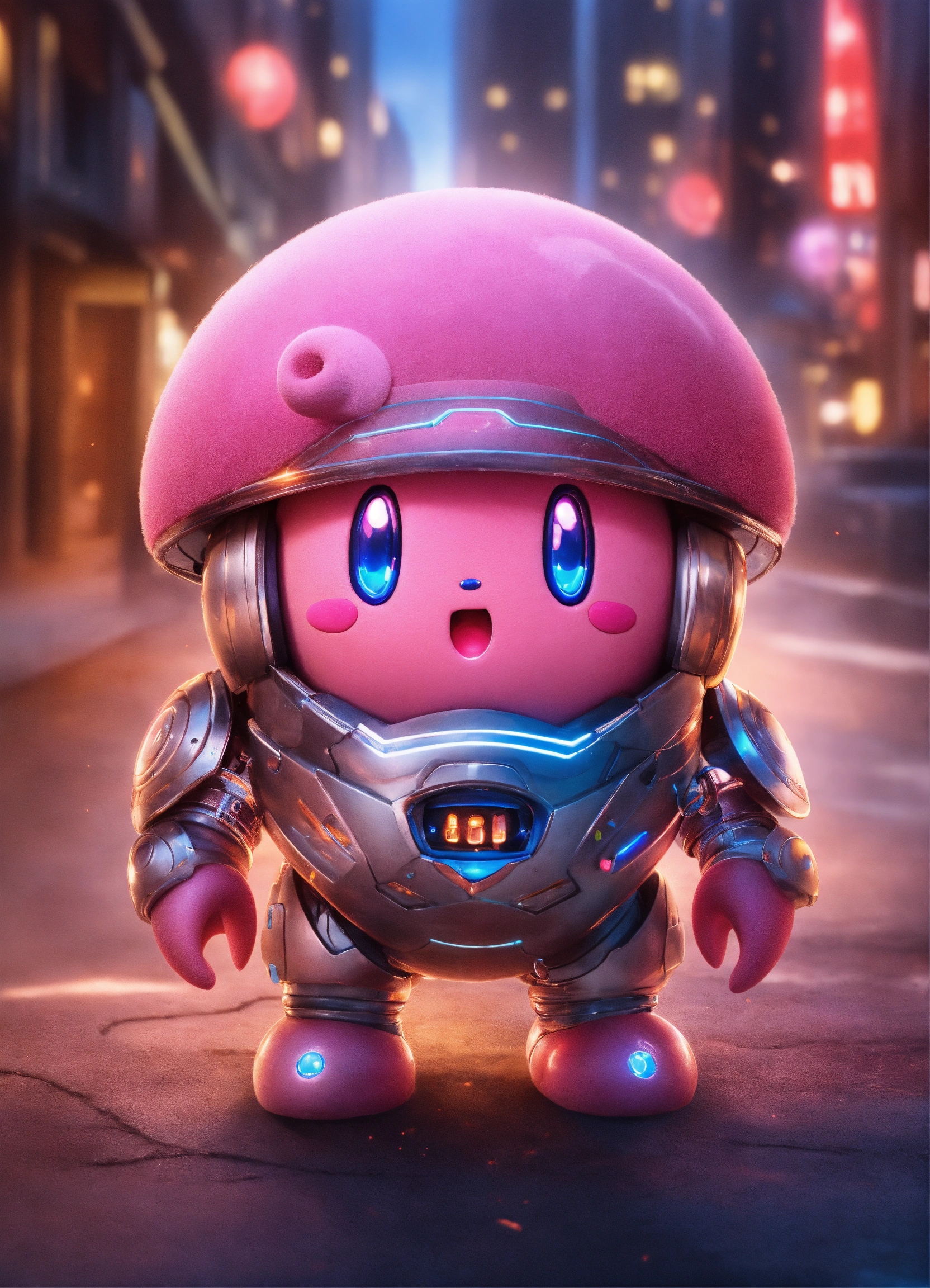 Lexica - A real photo of Cute Cyber Kirby