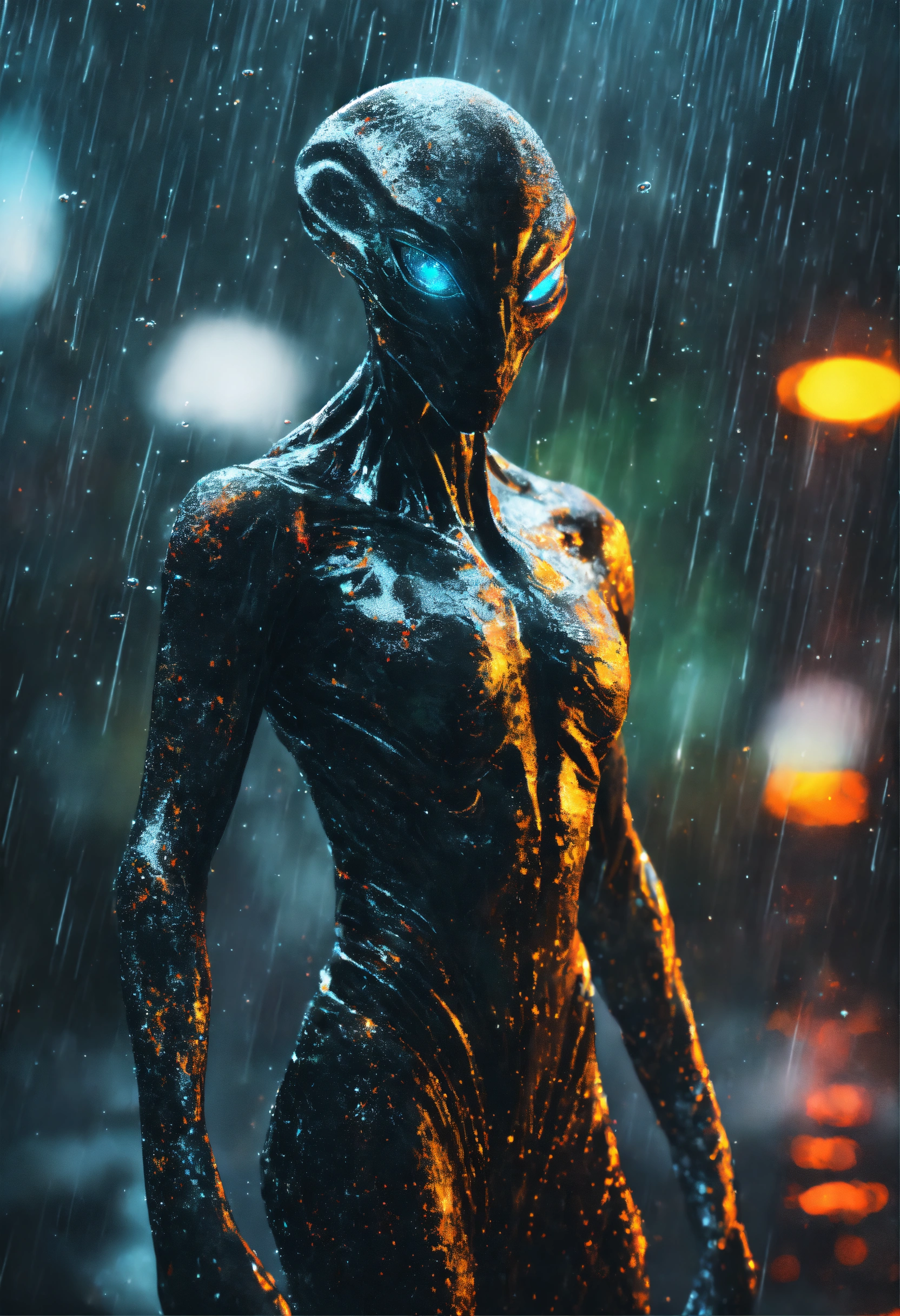 Lexica - An menacing alien with glowing eyes filled with swirling ...