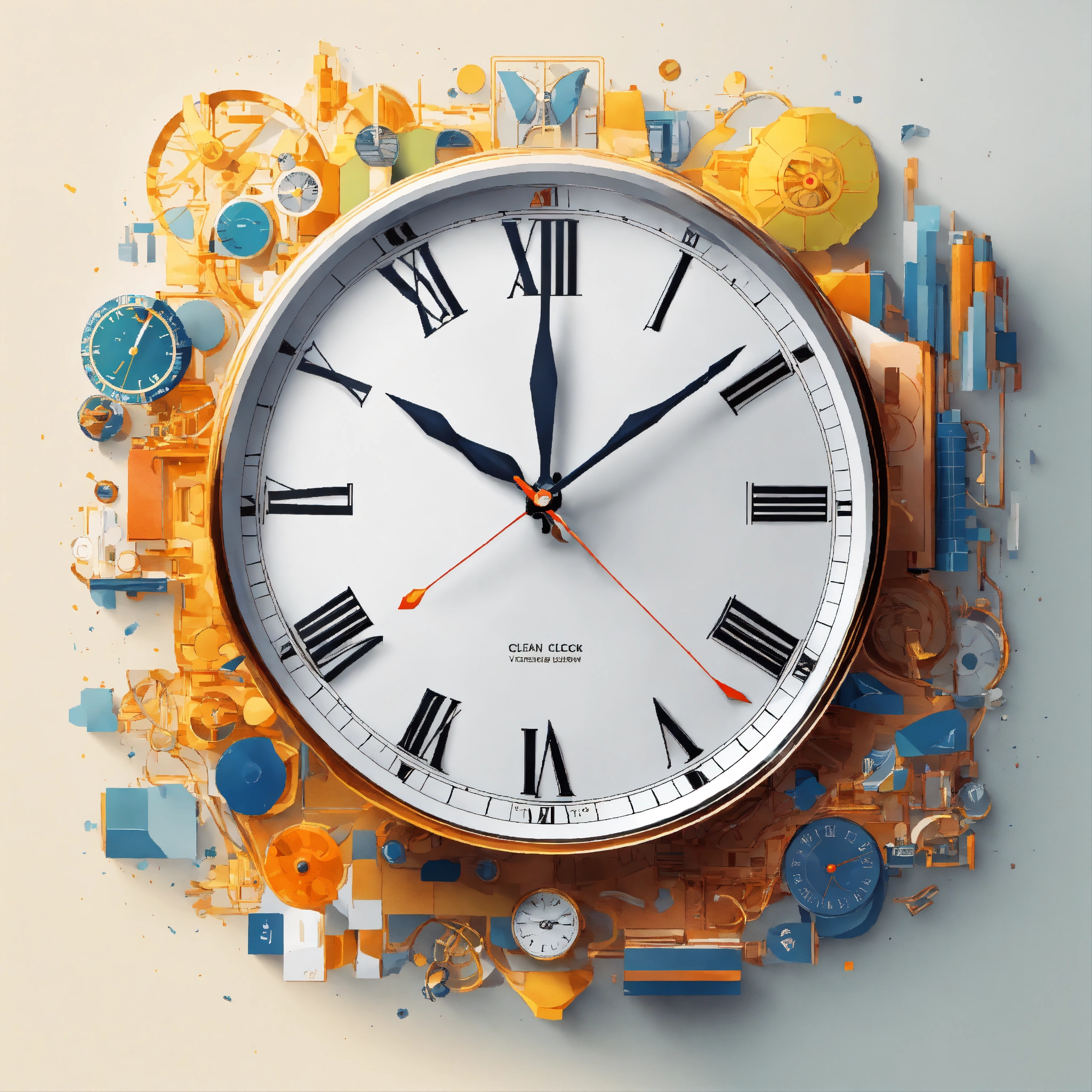 Lexica - A detailed illustration one clock ,graphic design ,logio ...
