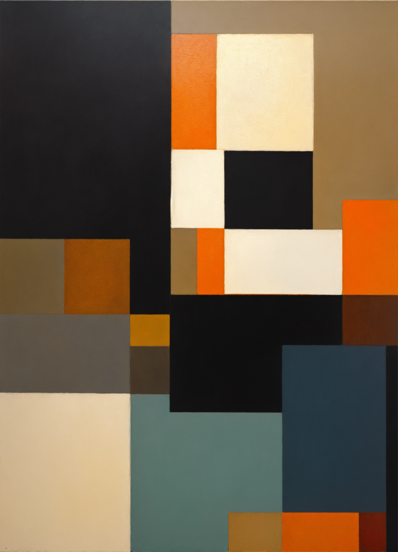 Lexica - Abstract and minimalist oil painting with geometric ...
