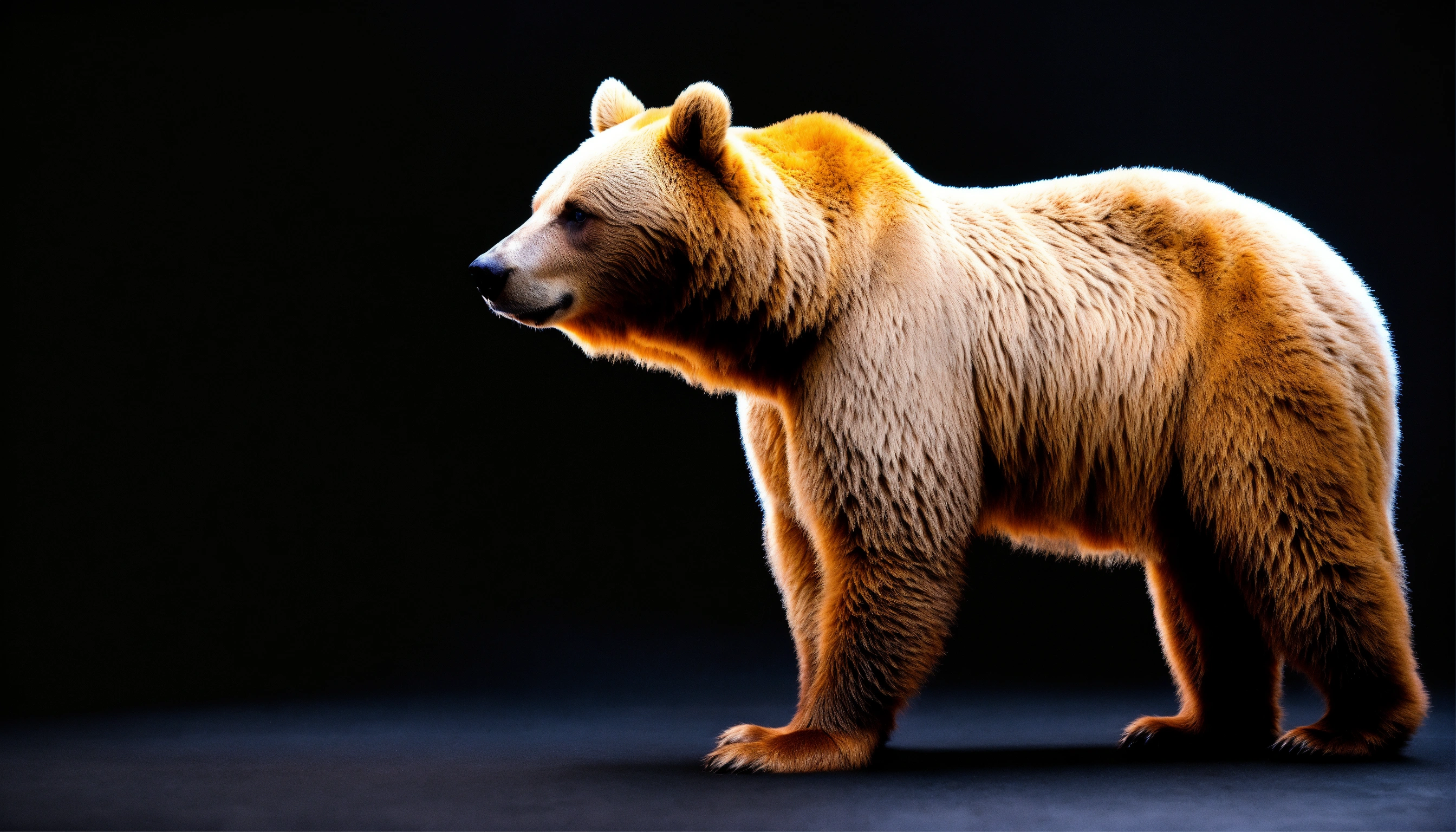 Lexica - A light colored bear against a all black backdrop. 65 ...
